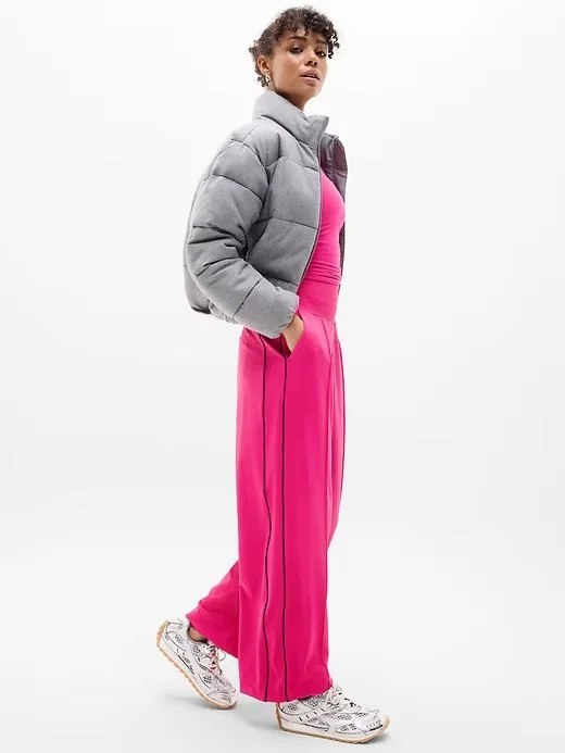 Venice High Rise Track Stripe Wide Leg Pant