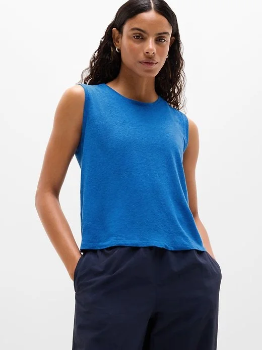 Getaway Linen Blend Muscle Tank