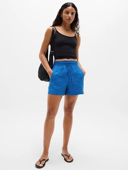 Retreat Linen Mid Rise 4" Short