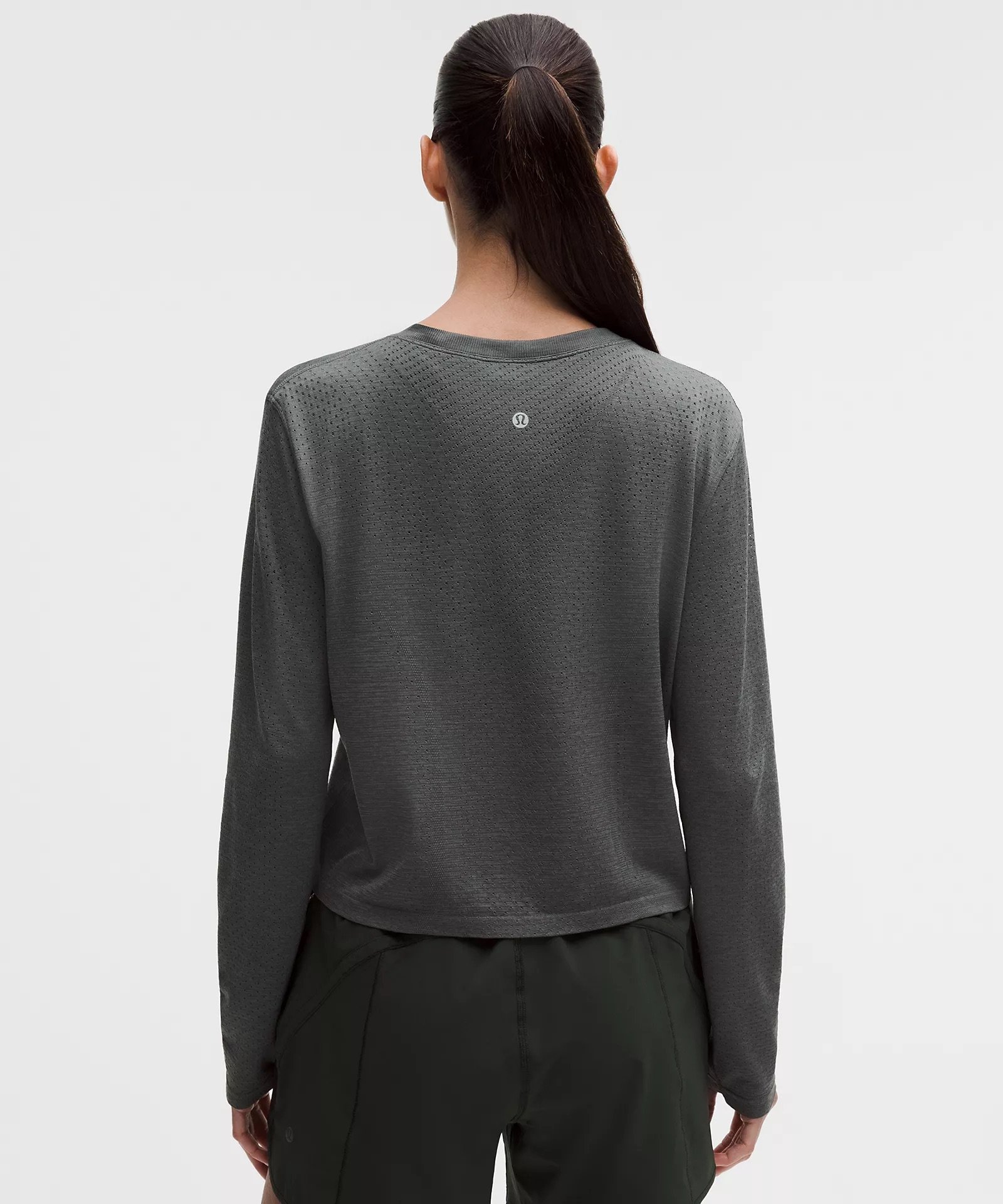 Swiftly Open-Hole V-Neck Long-Sleeve Shirt