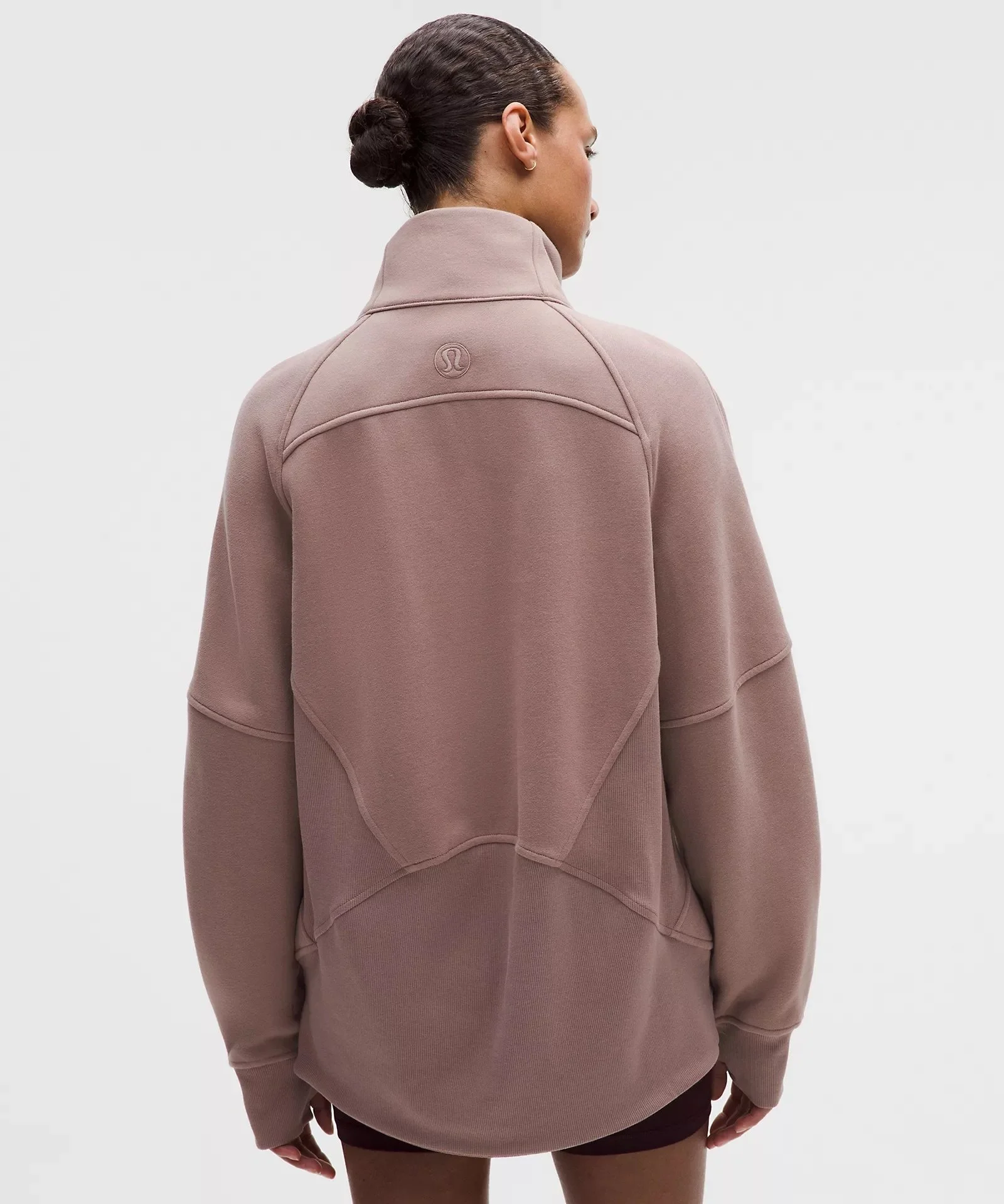 Scuba Oversized Funnel-Neck Half Zip Long