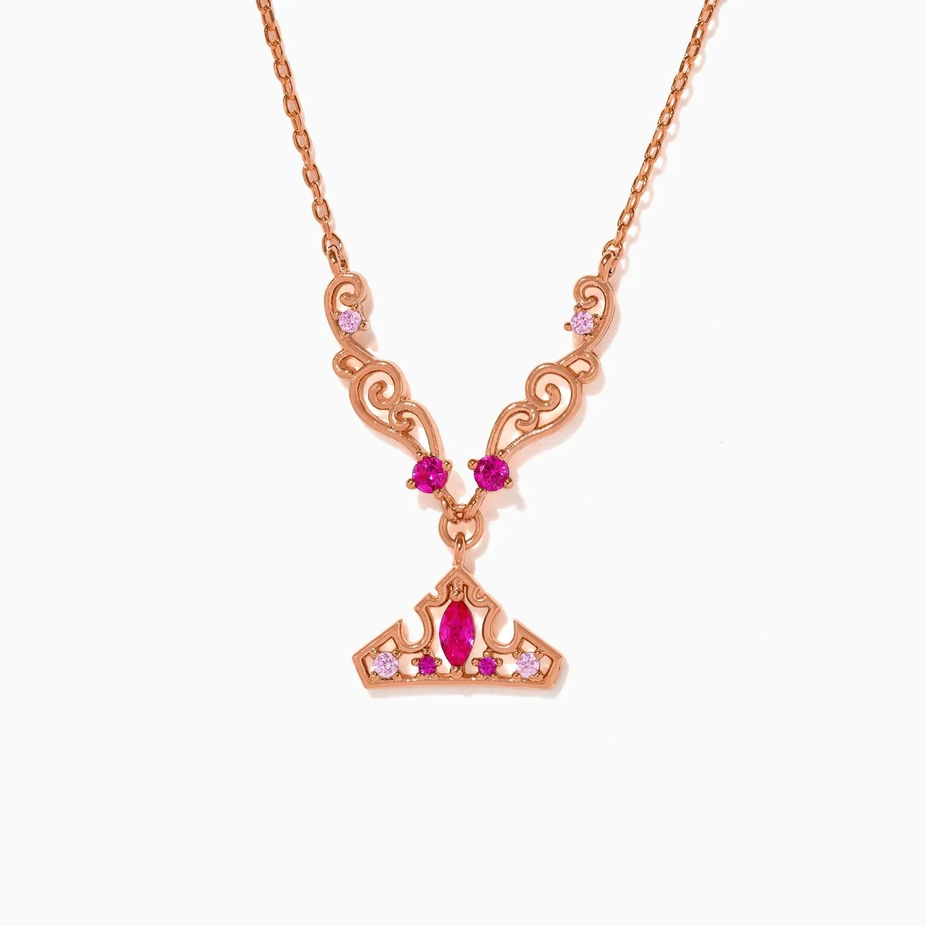 Sleeping&nbsp;Beauty&nbsp;Aurora&nbsp;Crown&nbsp;Necklace - Rose Gold
