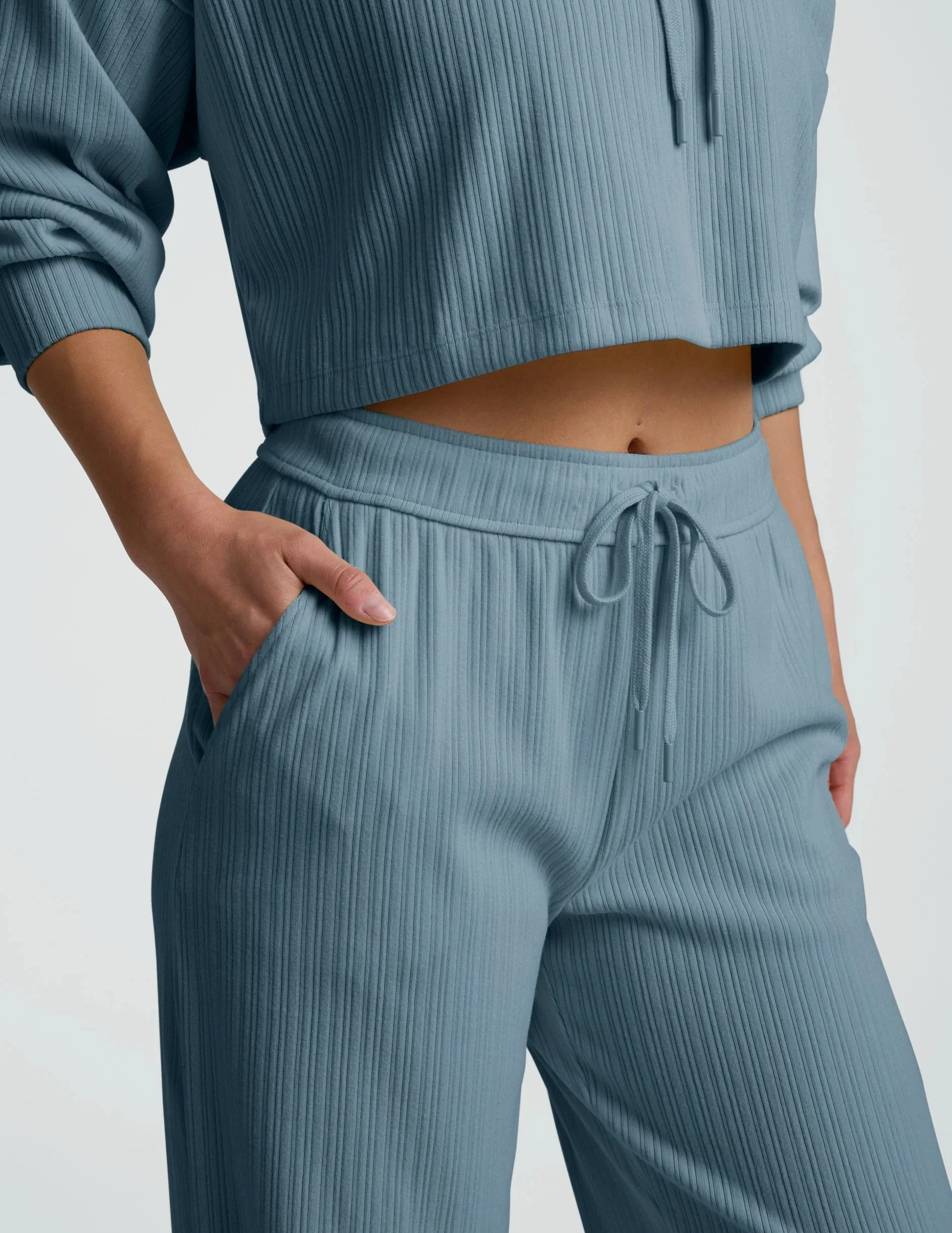 Breathe Easy Ribbed Wide Leg Pant