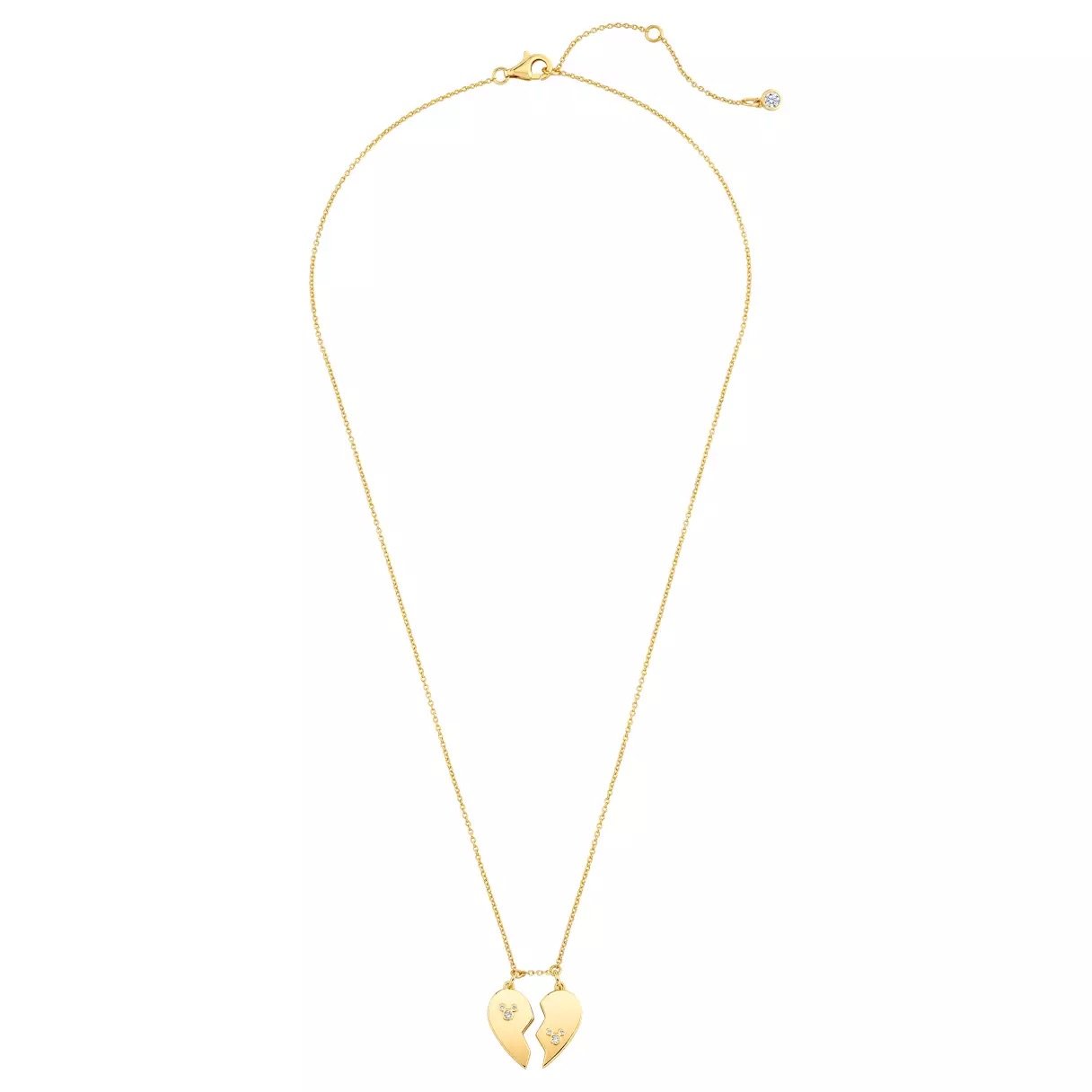 CRISLU Mickey Split Heart Necklace