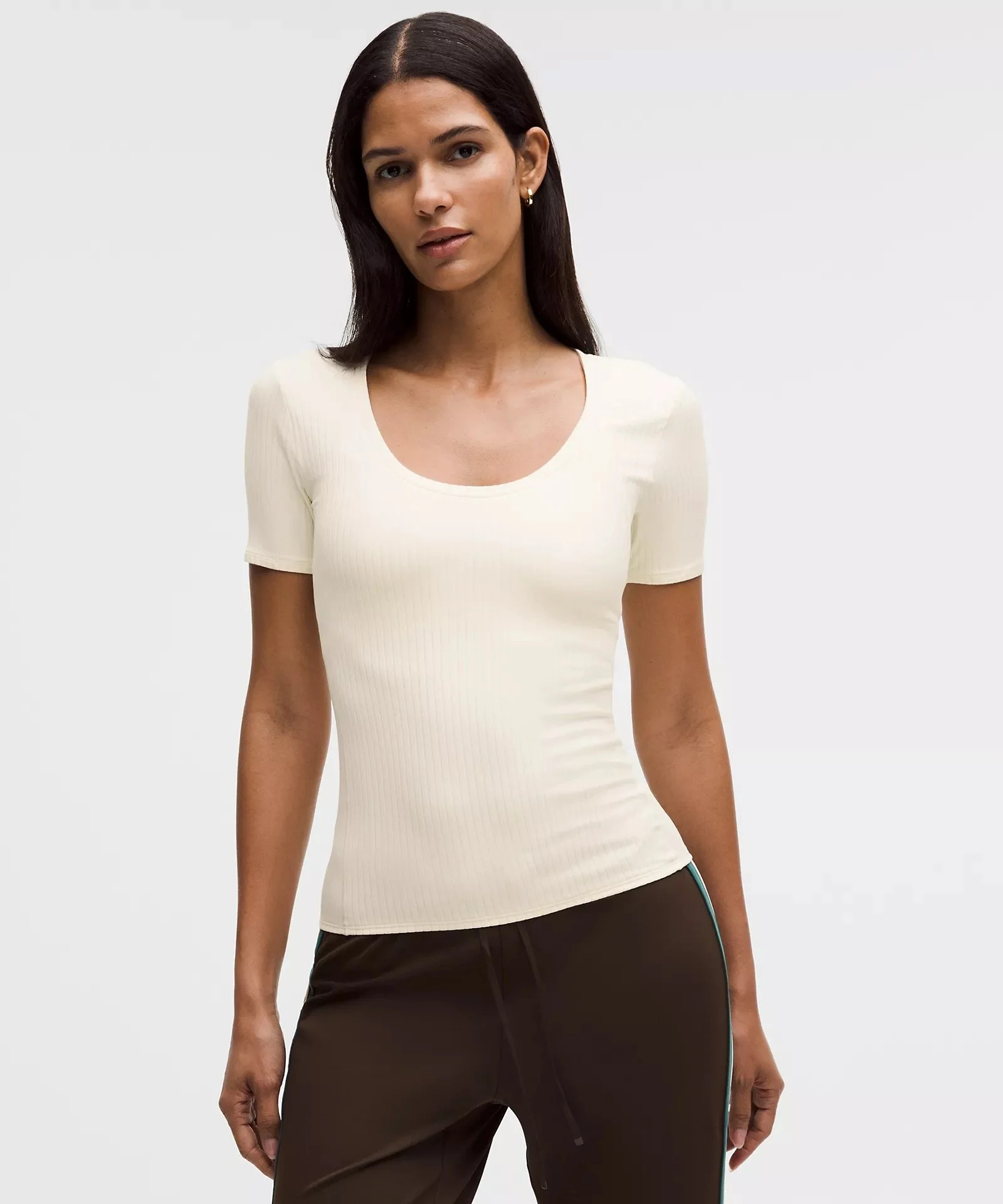 Wundermost Ultra-Soft Ribbed Nulu Scoop-Neck Shirt
