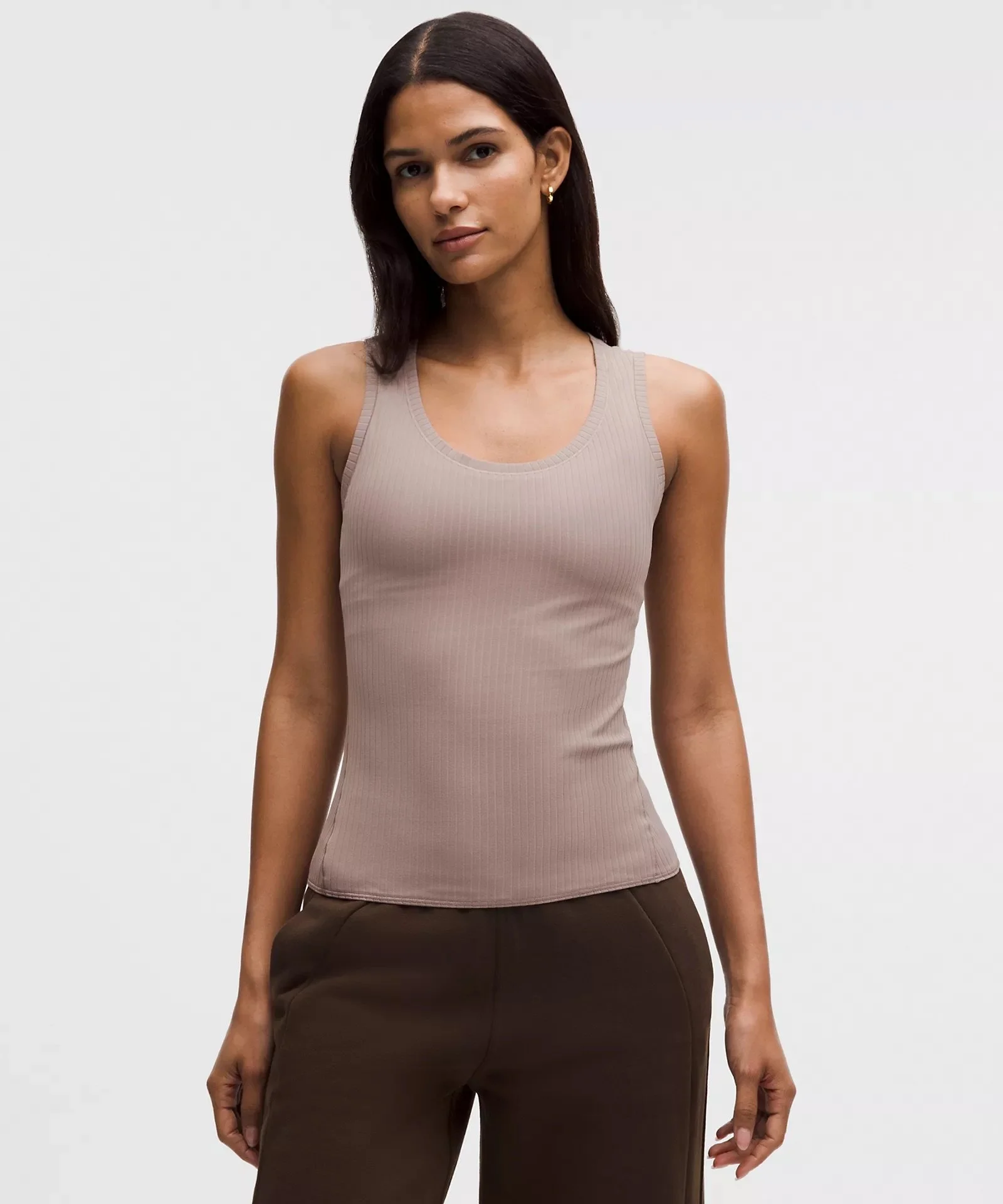 Wundermost Ultra-Soft Ribbed Nulu Scoop-Neck Tank Top