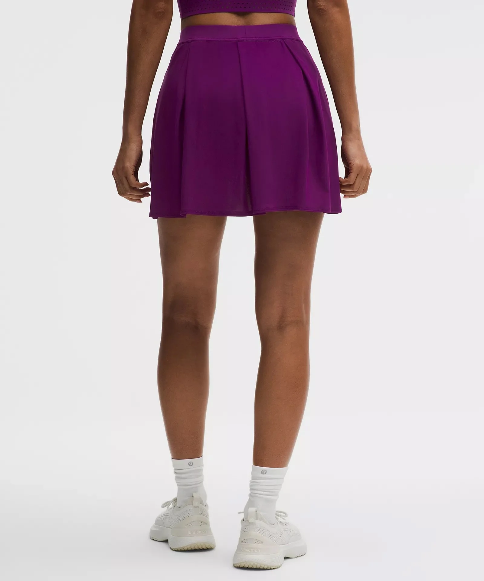 Angled-Pleat High-Rise Tennis Skirt