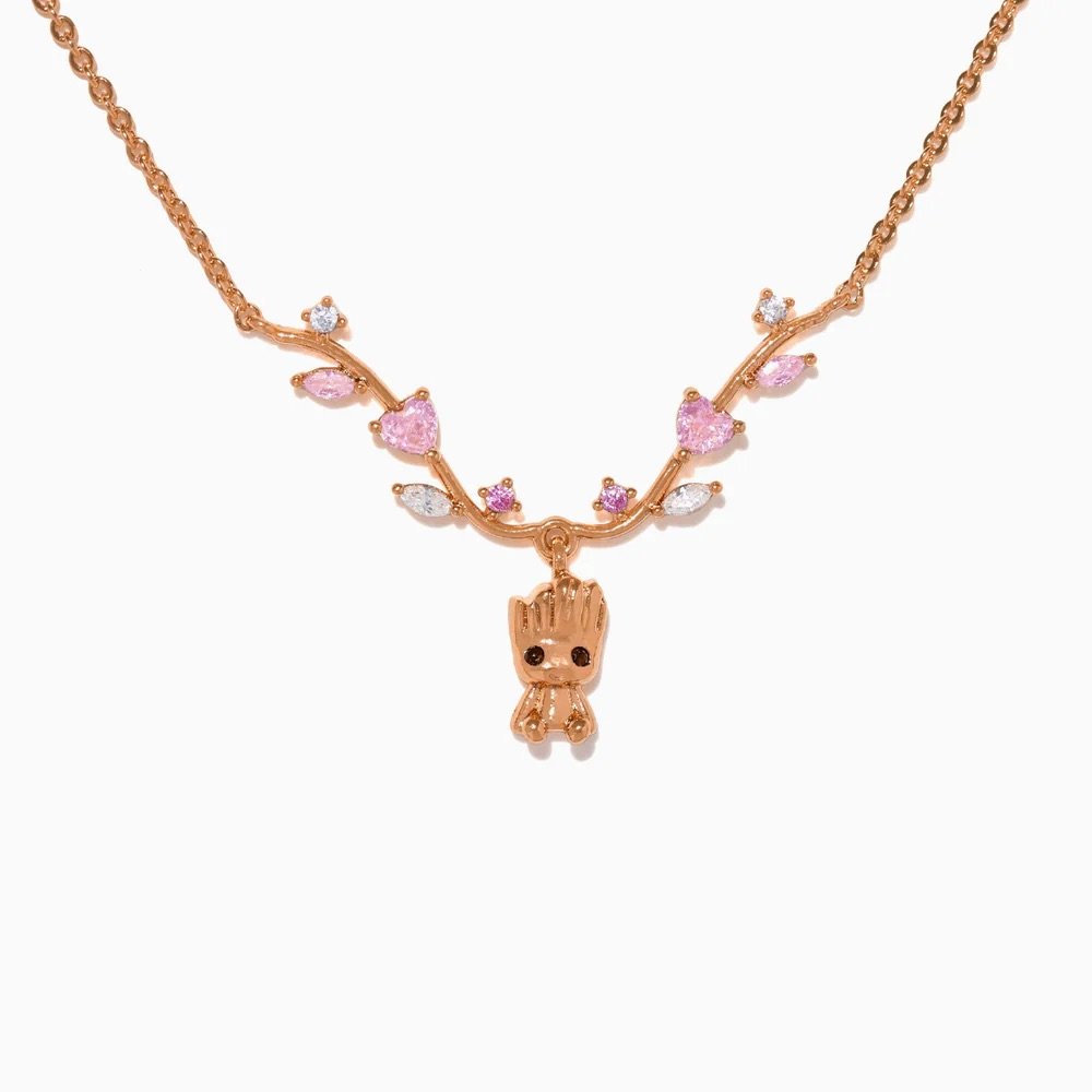 Marvel's&nbsp;Groot&nbsp;Heartline&nbsp;Necklace - Rose Gold