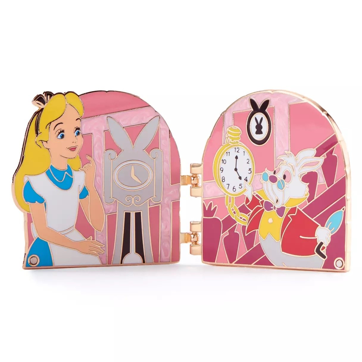 Alice and White Rabbit Hinged Pin