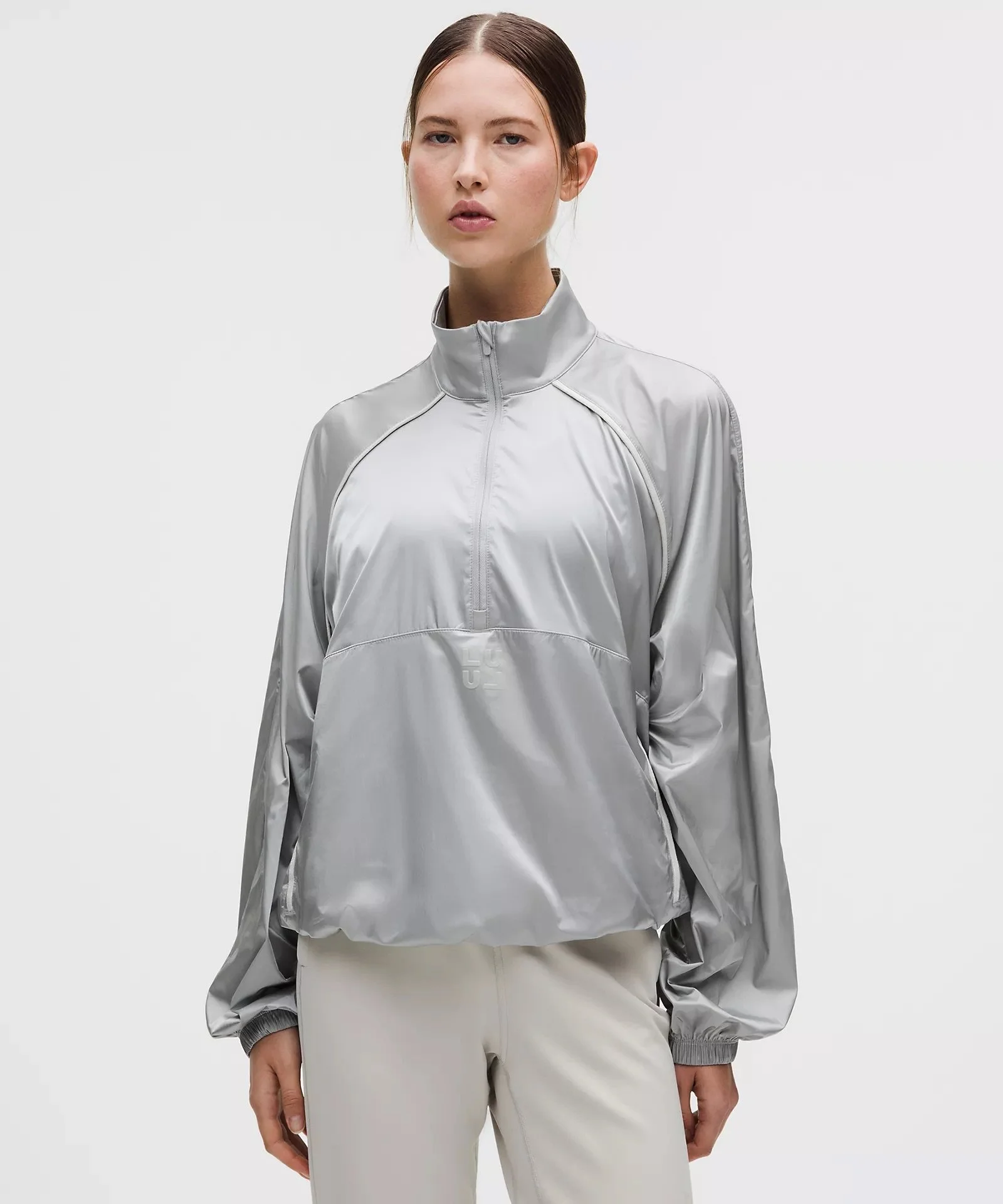 Stretch-Satin Flocked Training Jacket