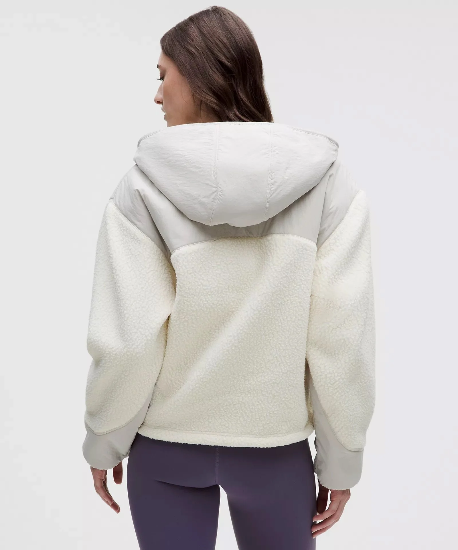 High-Pile Fleece Hooded Half Zip