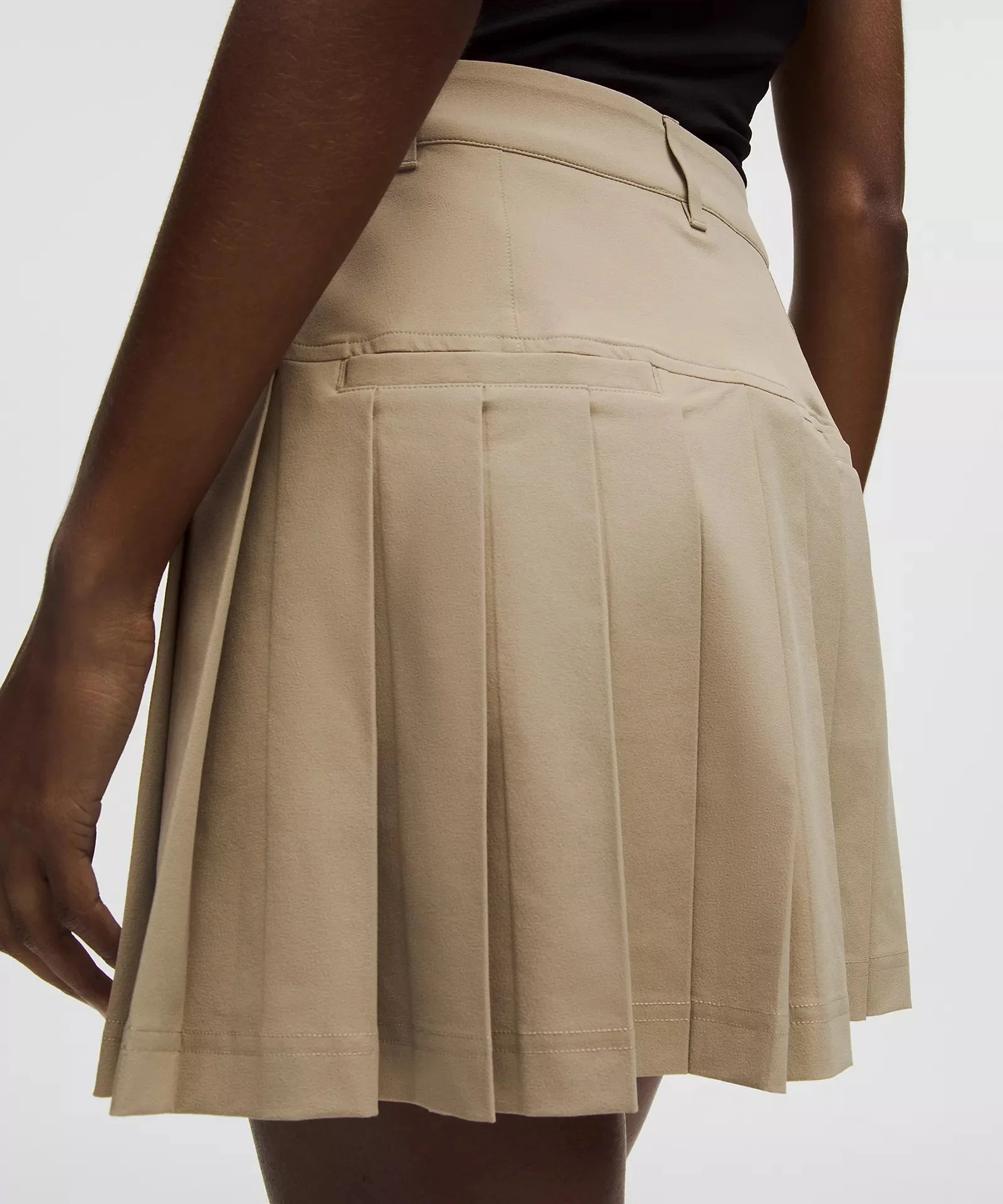 Drop-Waist Pleated High-Rise Golf Skirt