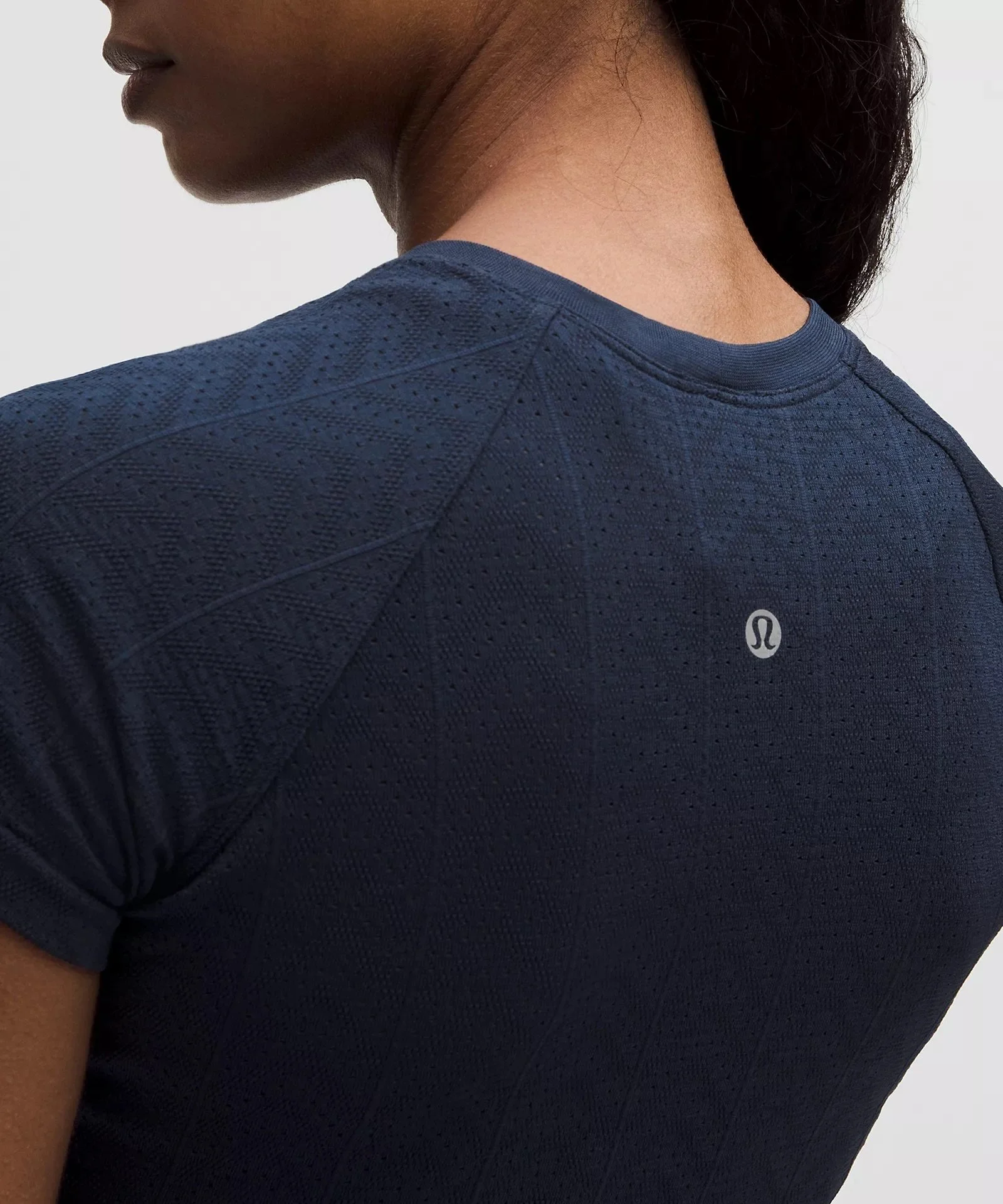 Swiftly Pointelle Cropped Short-Sleeve Shirt