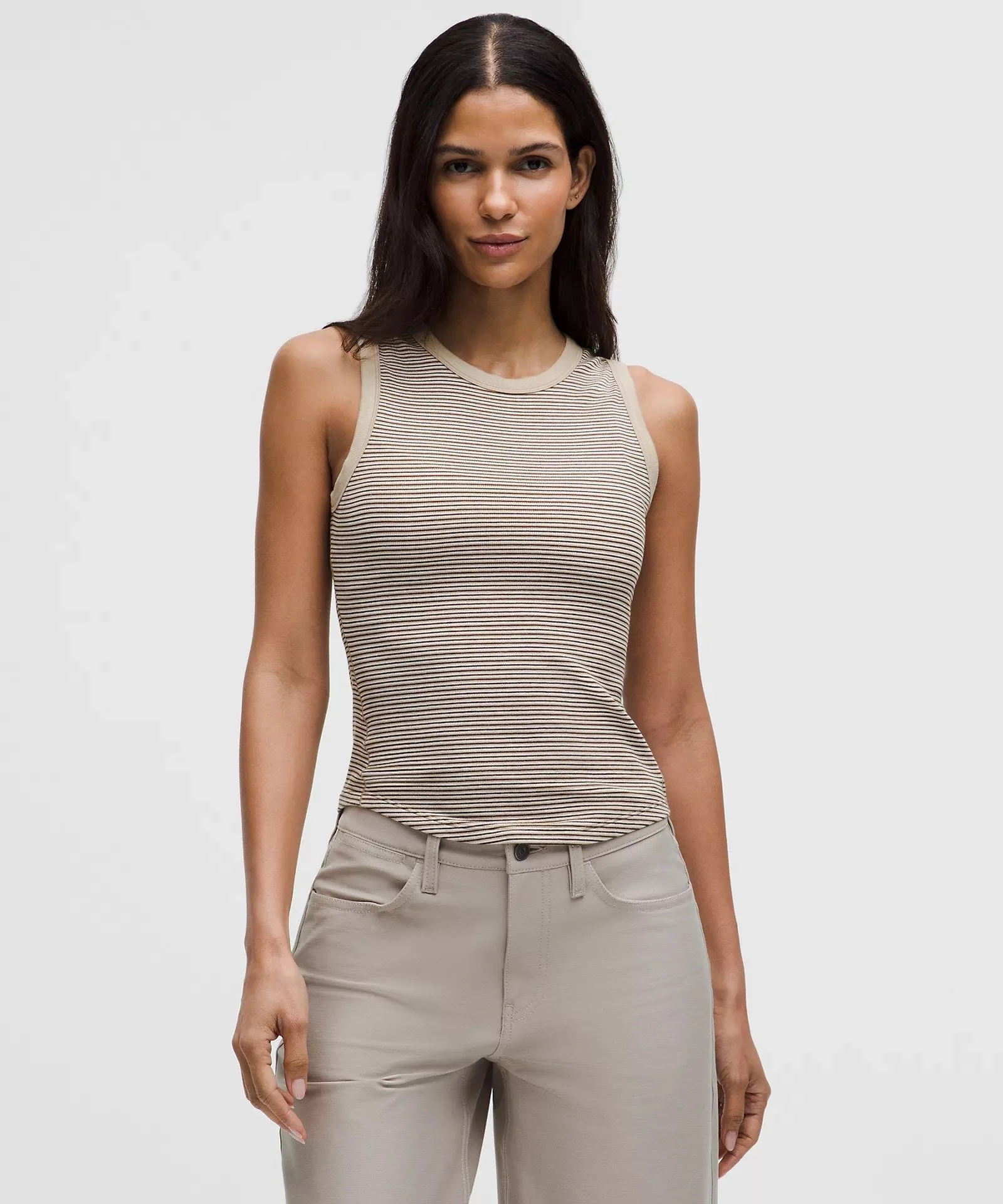 Hold Tight Crewneck Tank Top Waist Length - Trench