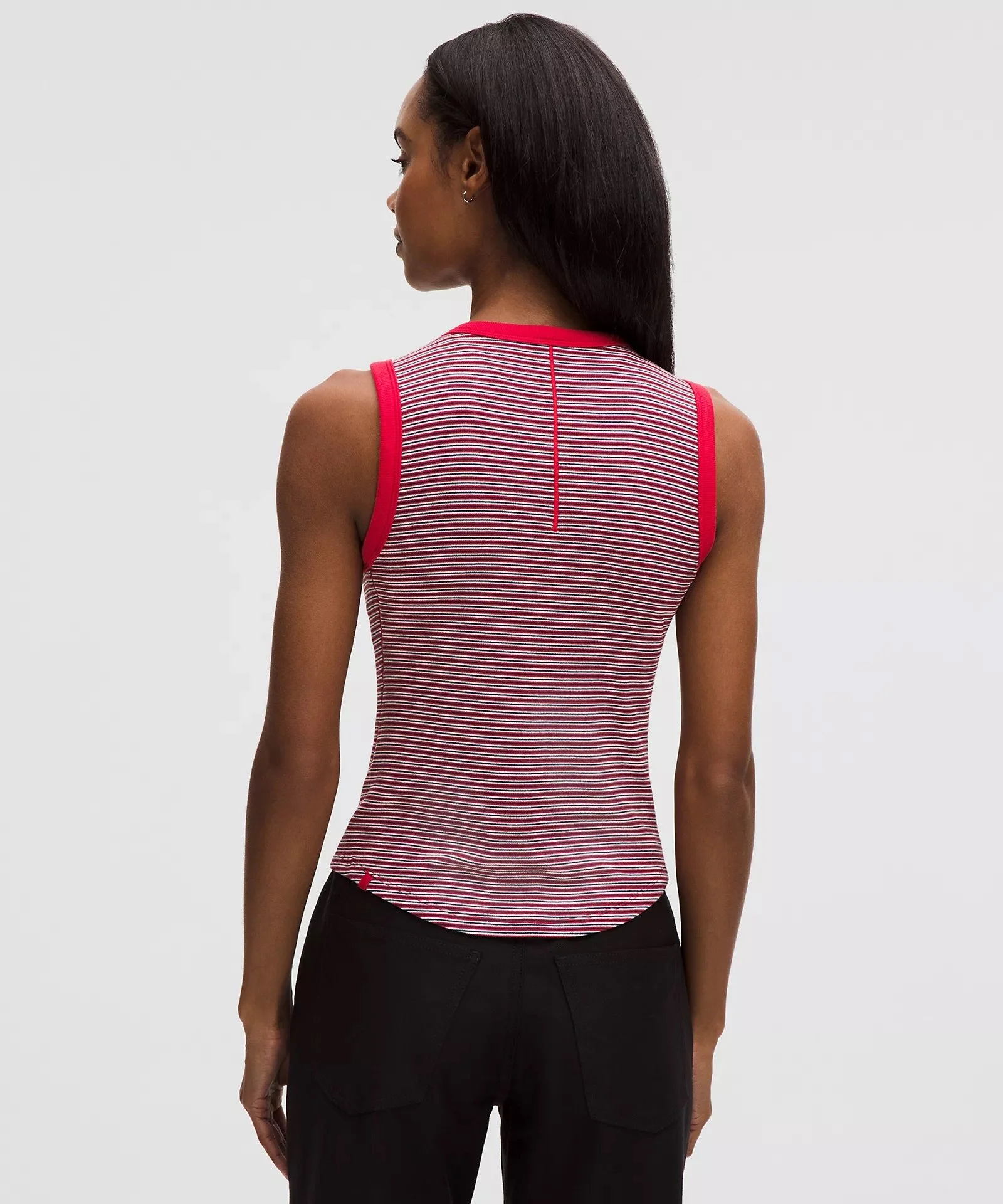 Hold Tight Crewneck Tank Top Waist Length - Oxford Red