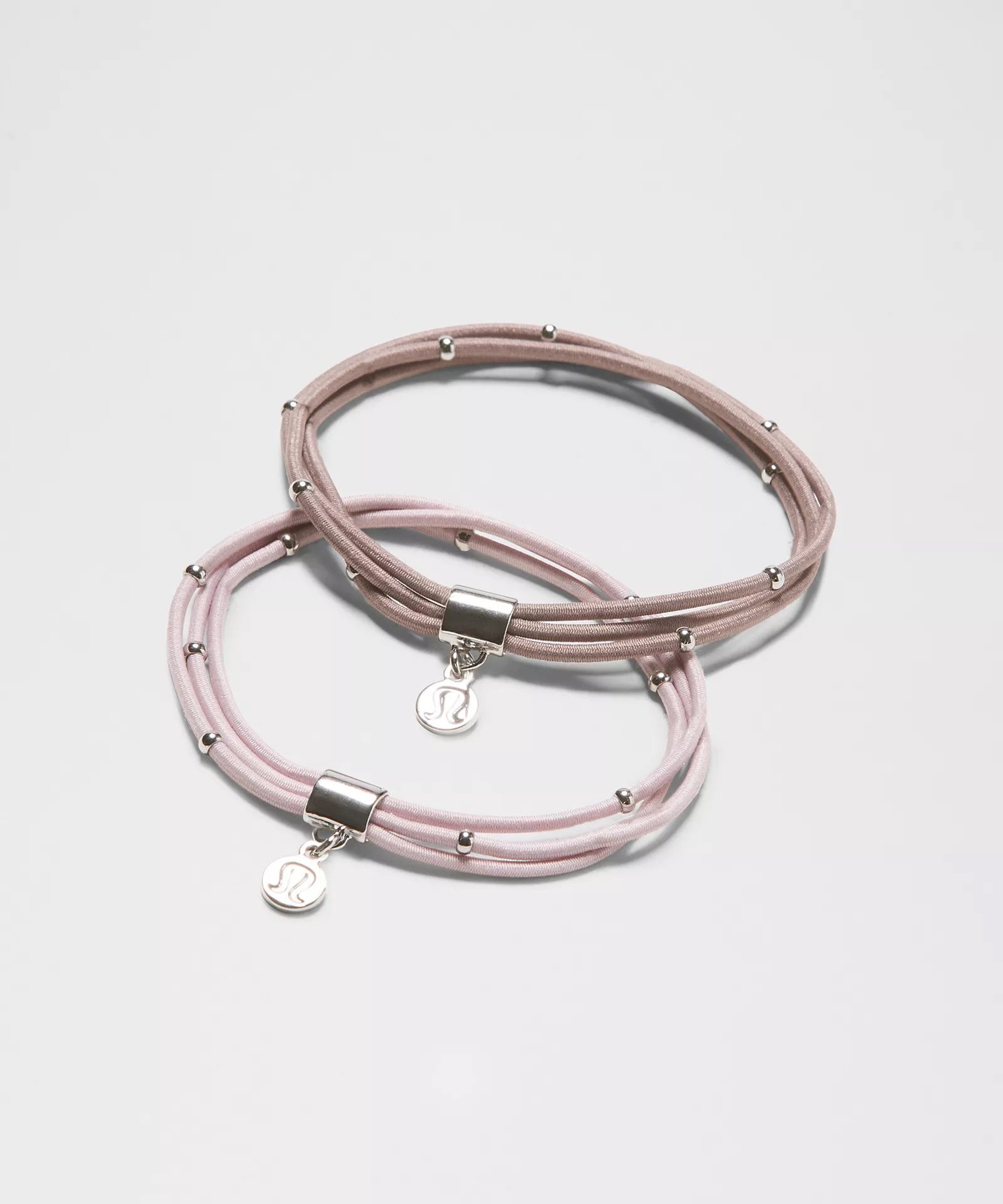 Multi-Band Charm Hair Elastics 2 Pack - Ashen Rose
