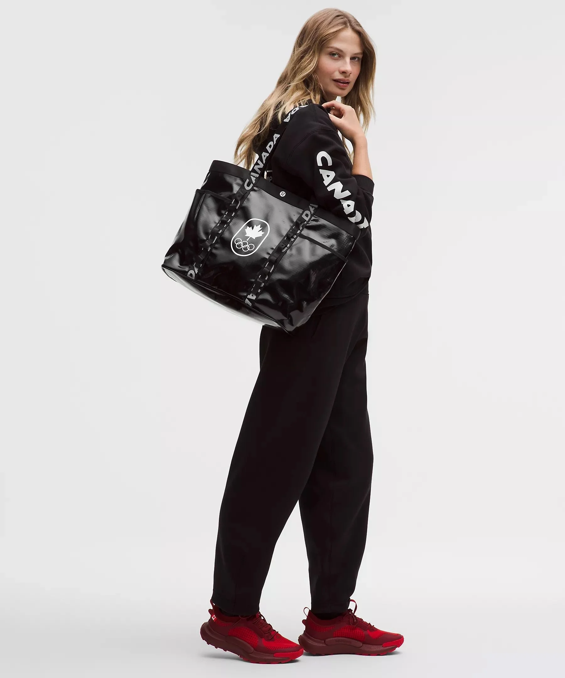 Team Canada Ripstop Cinch-Closure Tote Bag 20L - Black