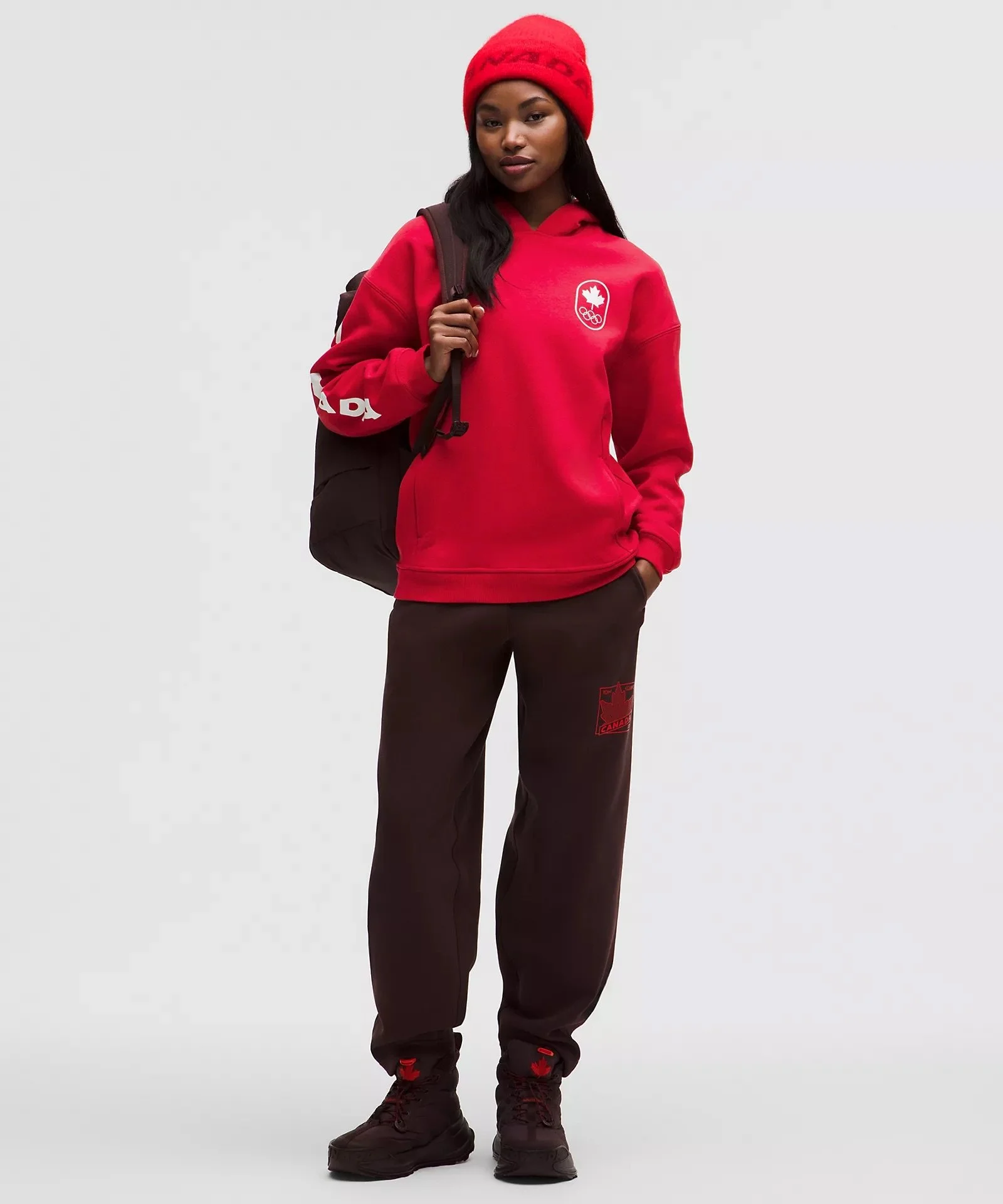 Team Canada Big Cozy Oversized Hoodie - Fiery Red