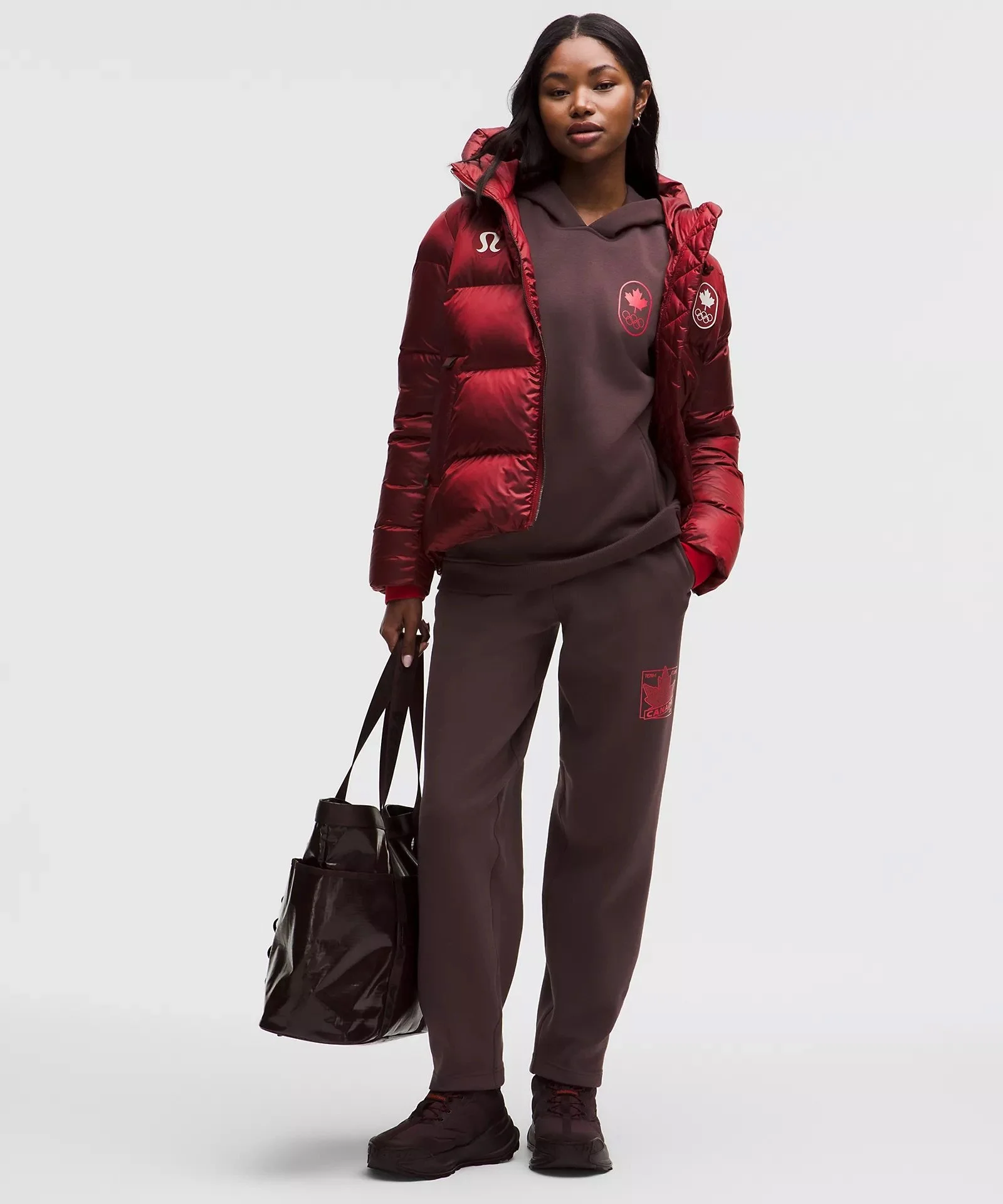Team Canada Big Cozy Oversized Sweatpant - Black Garnet