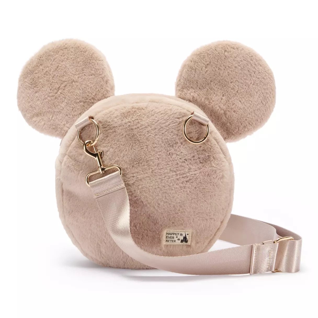Mickey Icon Mocha Plush Crossbody Bag