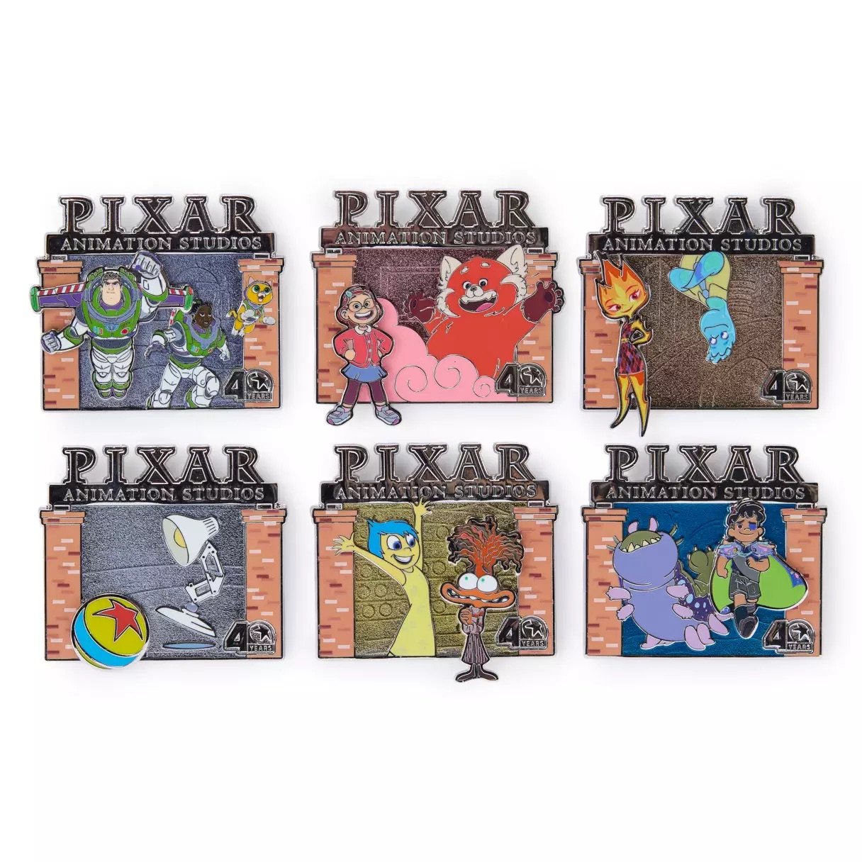 Pixar Animation Studios 40 Years Pin Set 5