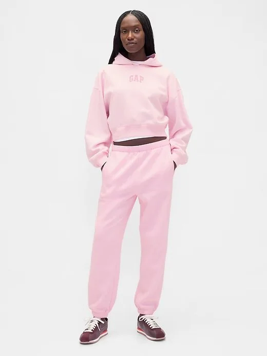 VintageSoft Crop Logo Hoodie