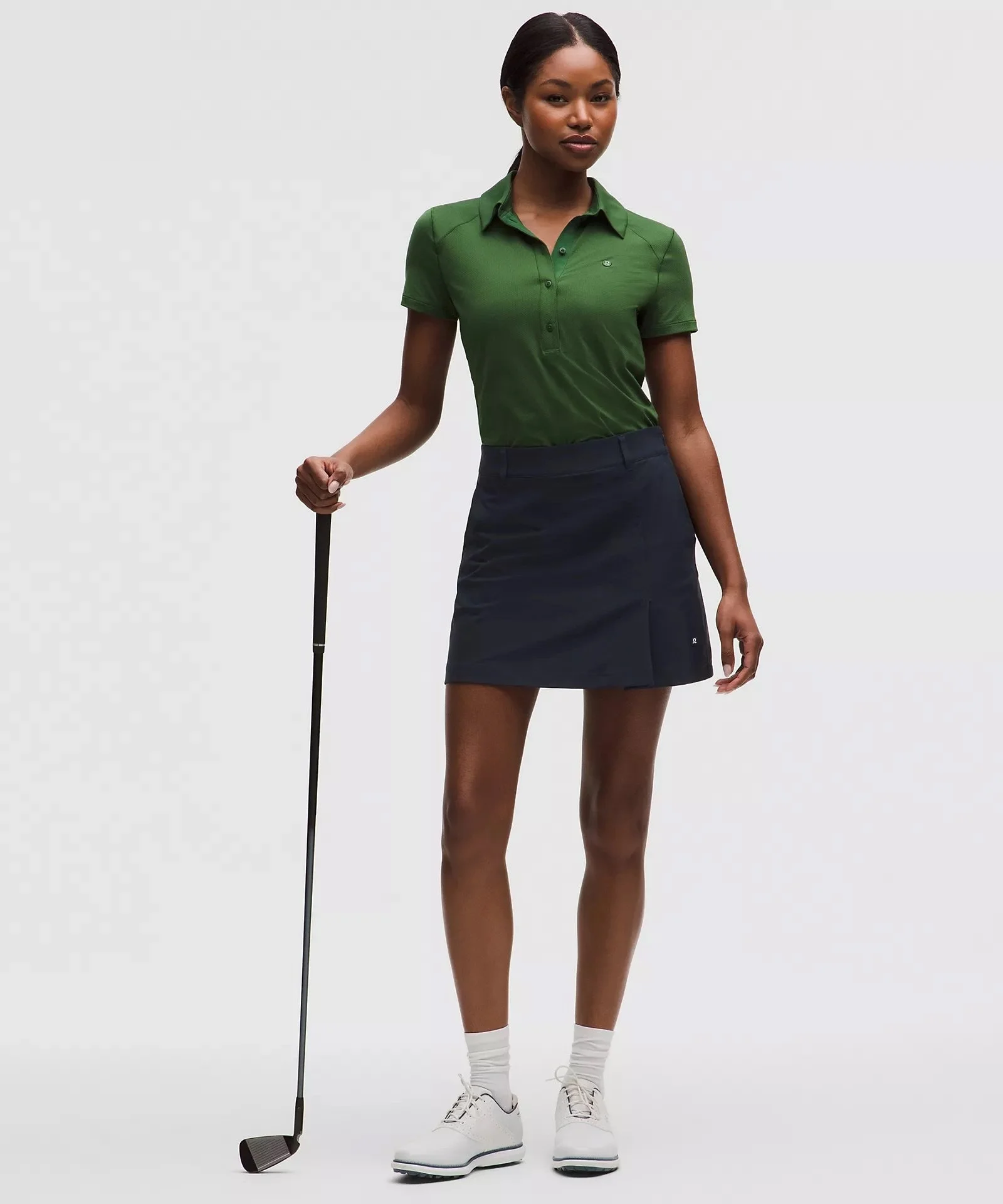 Stretch Twill Front Pleat Golf Skirt