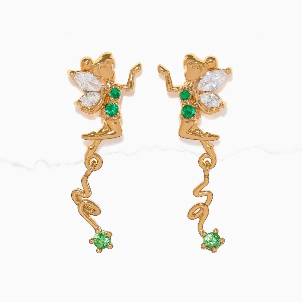 Tinker Bell Pixie Dust Earrings - Gold