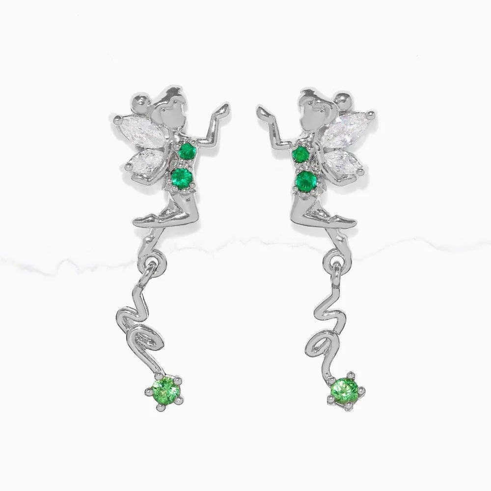 Tinker Bell Pixie Dust Earrings - Silver