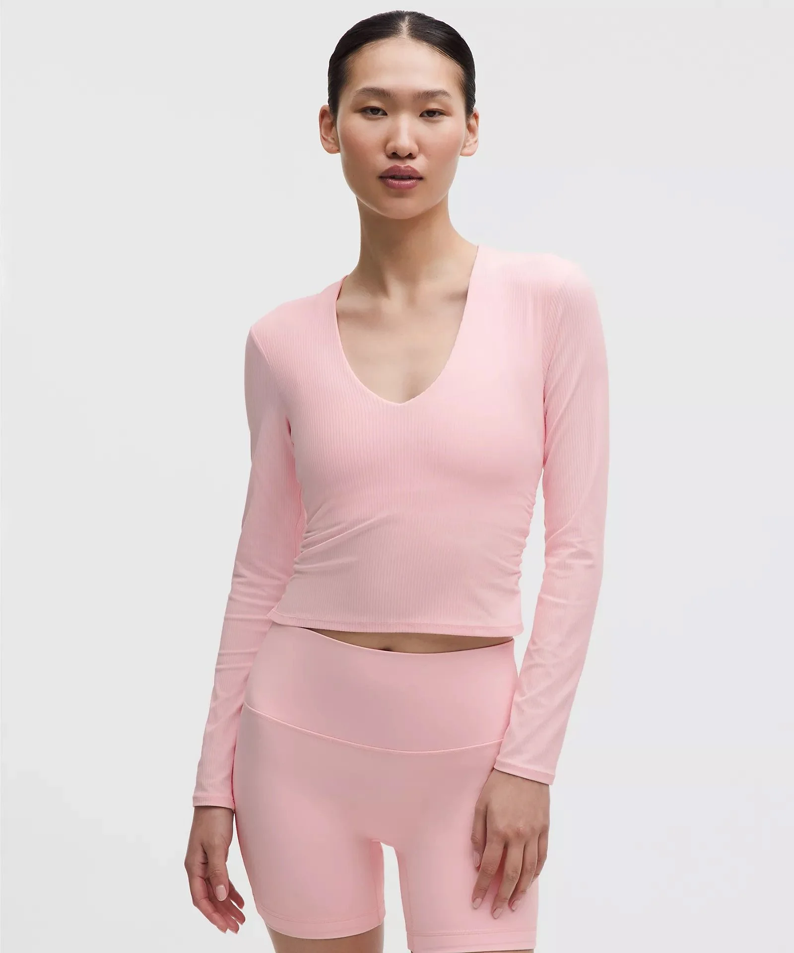 All It Takes Ribbed Nulu V-Neck Long-Sleeve Shirt