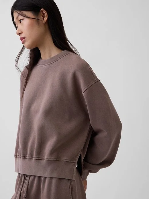 VintageSoft Oversized Split-Hem Sweatshirt