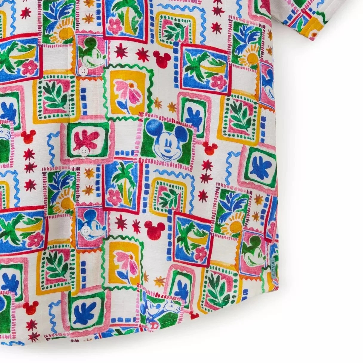 Mickey Tropical Watercolor Button Down Shirt