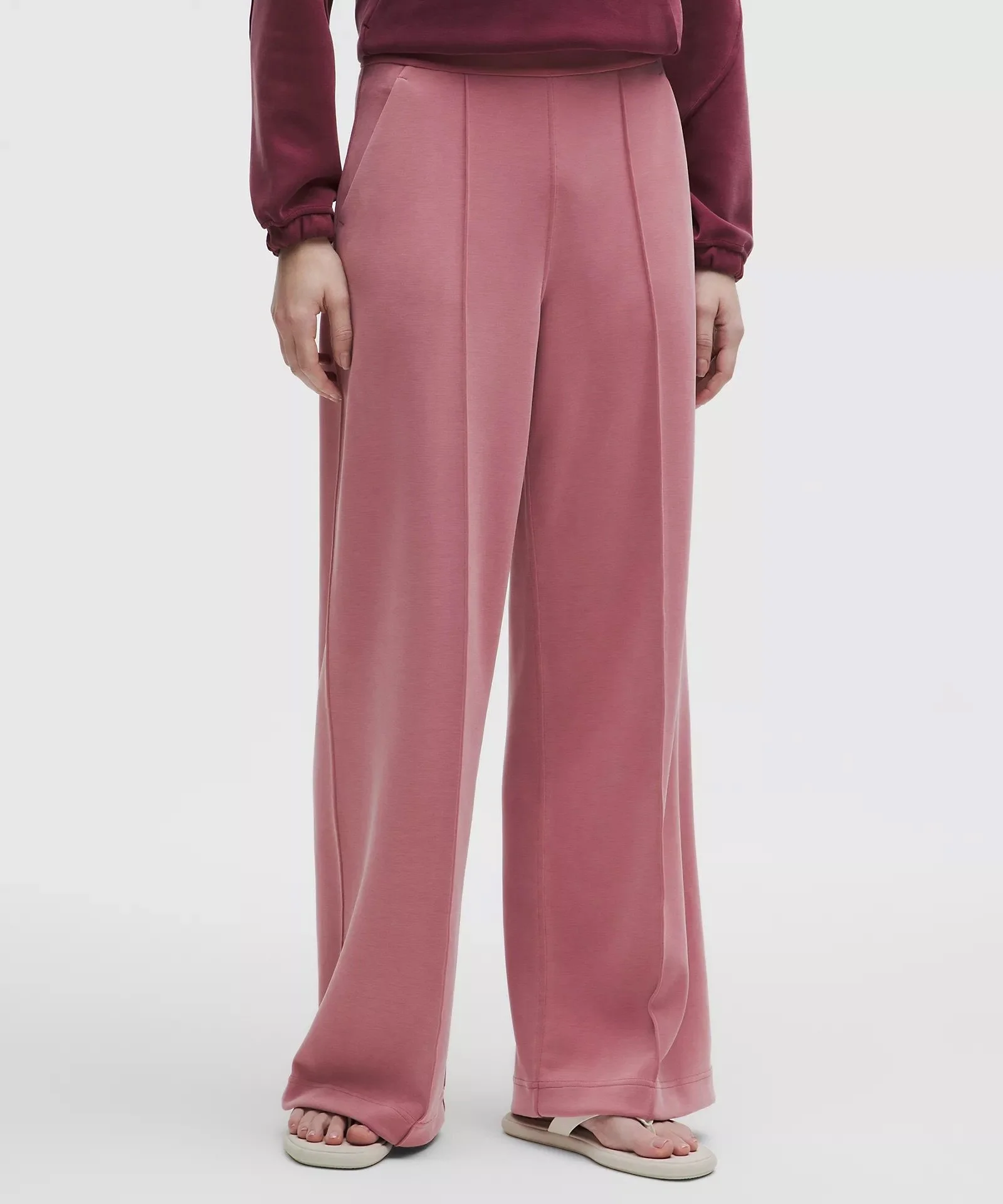 Softstreme Pintuck High-Rise Wide-Leg Pant