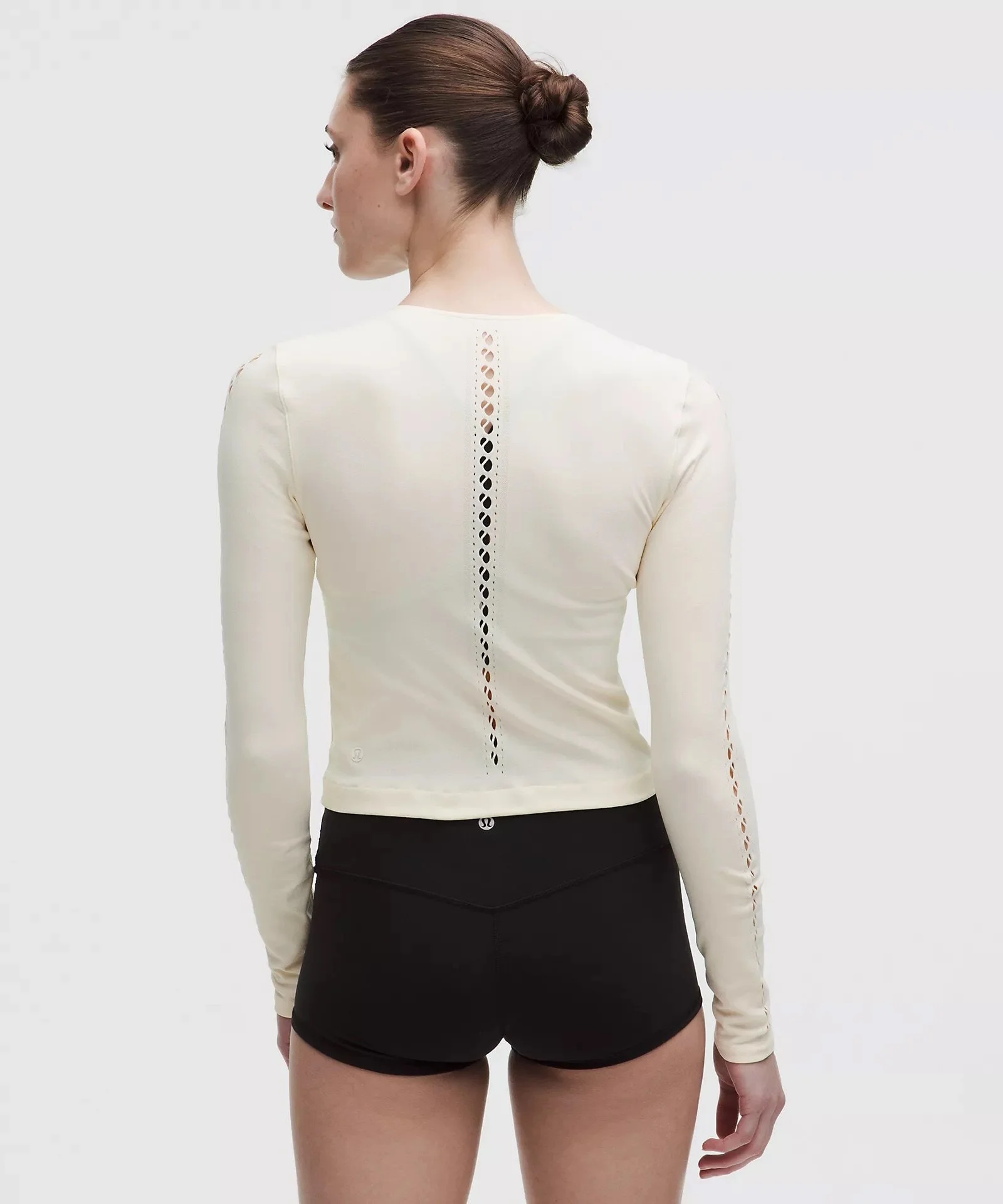 RevealKnit Eyelet Crewneck Long-Sleeve Shirt