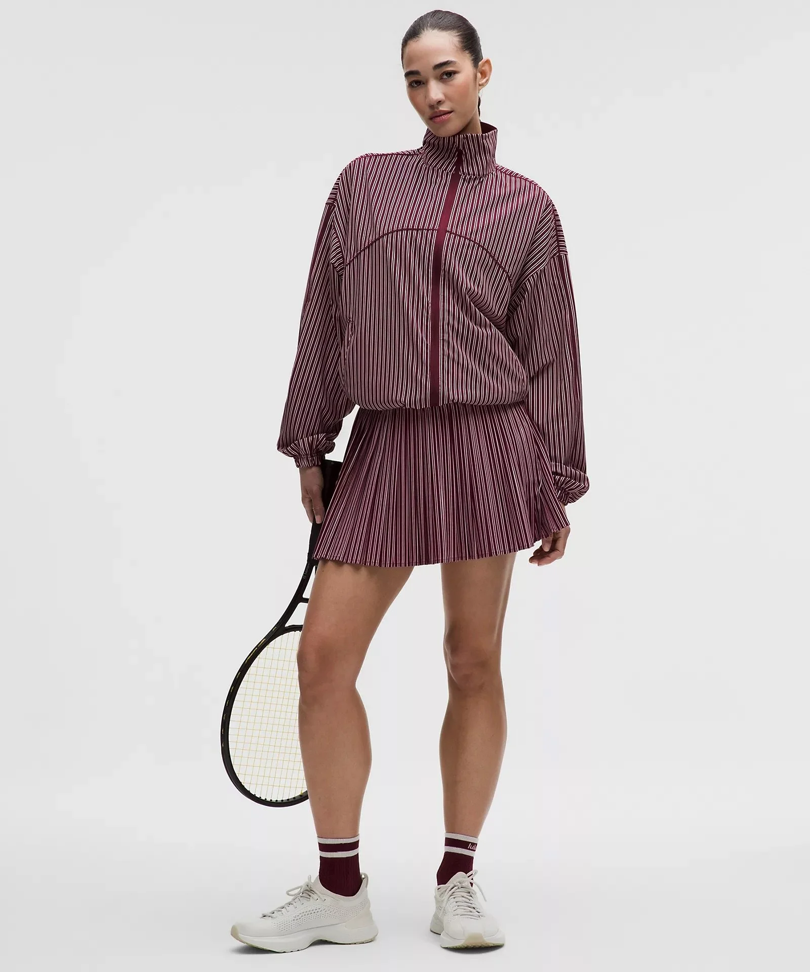 Knife-Pleat High-Rise Tennis Skirt