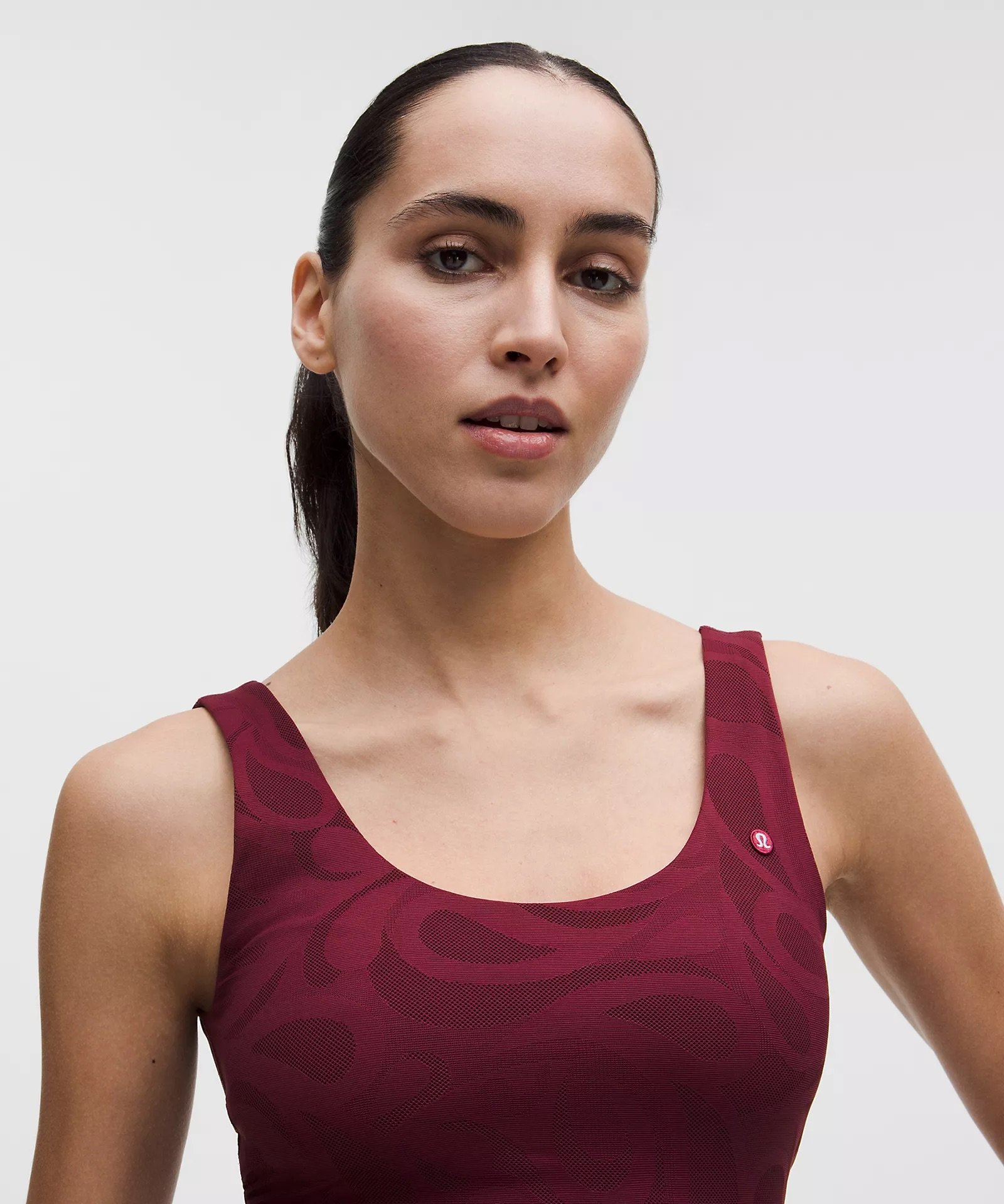Paisley-Mesh Tennis Tank Top