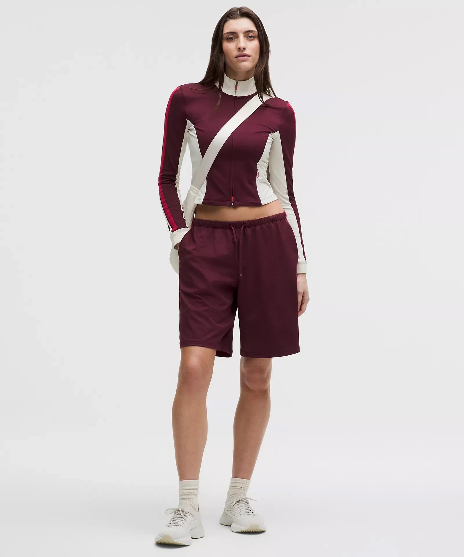 Striped Baggy Low-Rise Track Short 9.5"