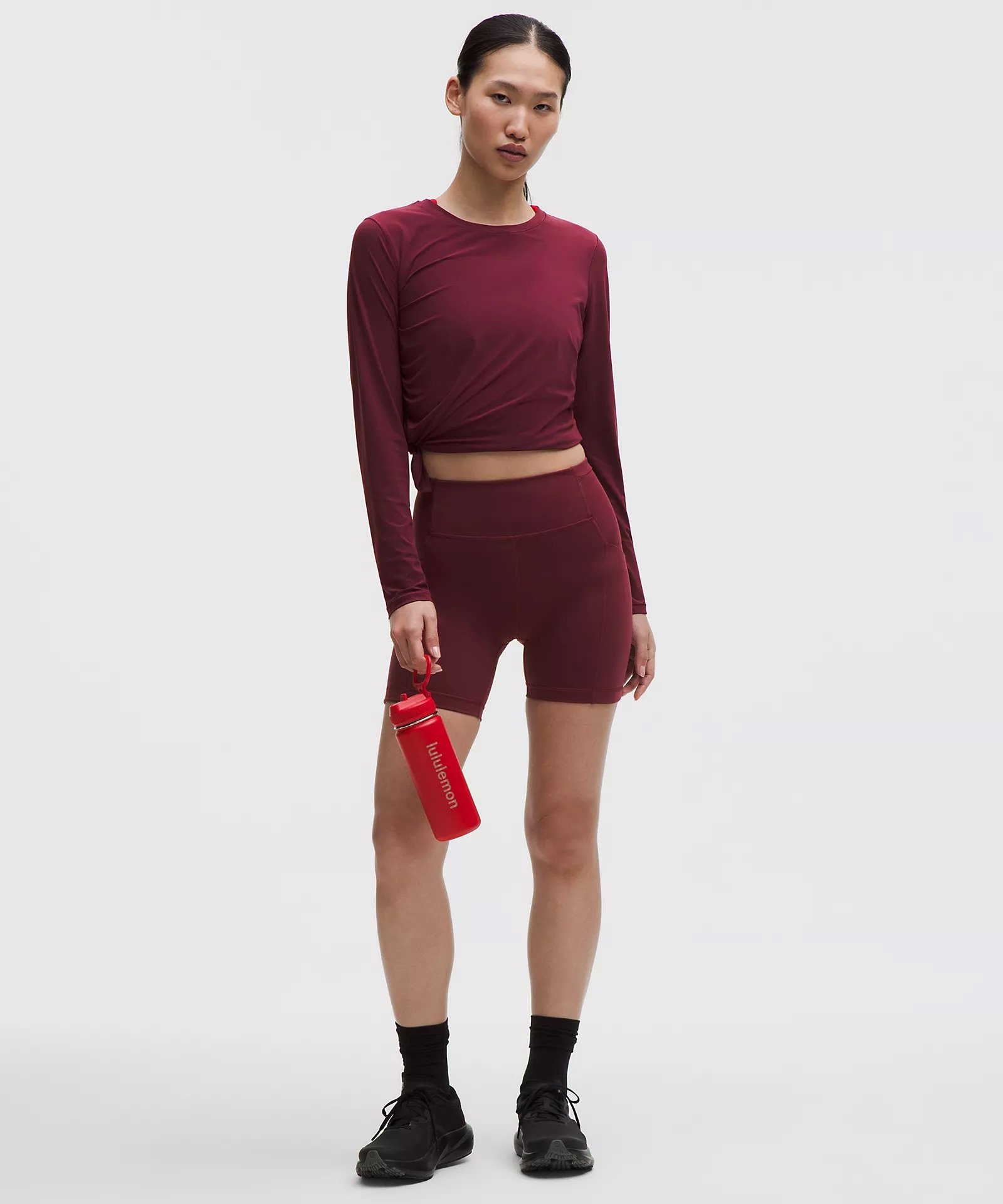 Side-Ruched Running Long-Sleeve Shirt