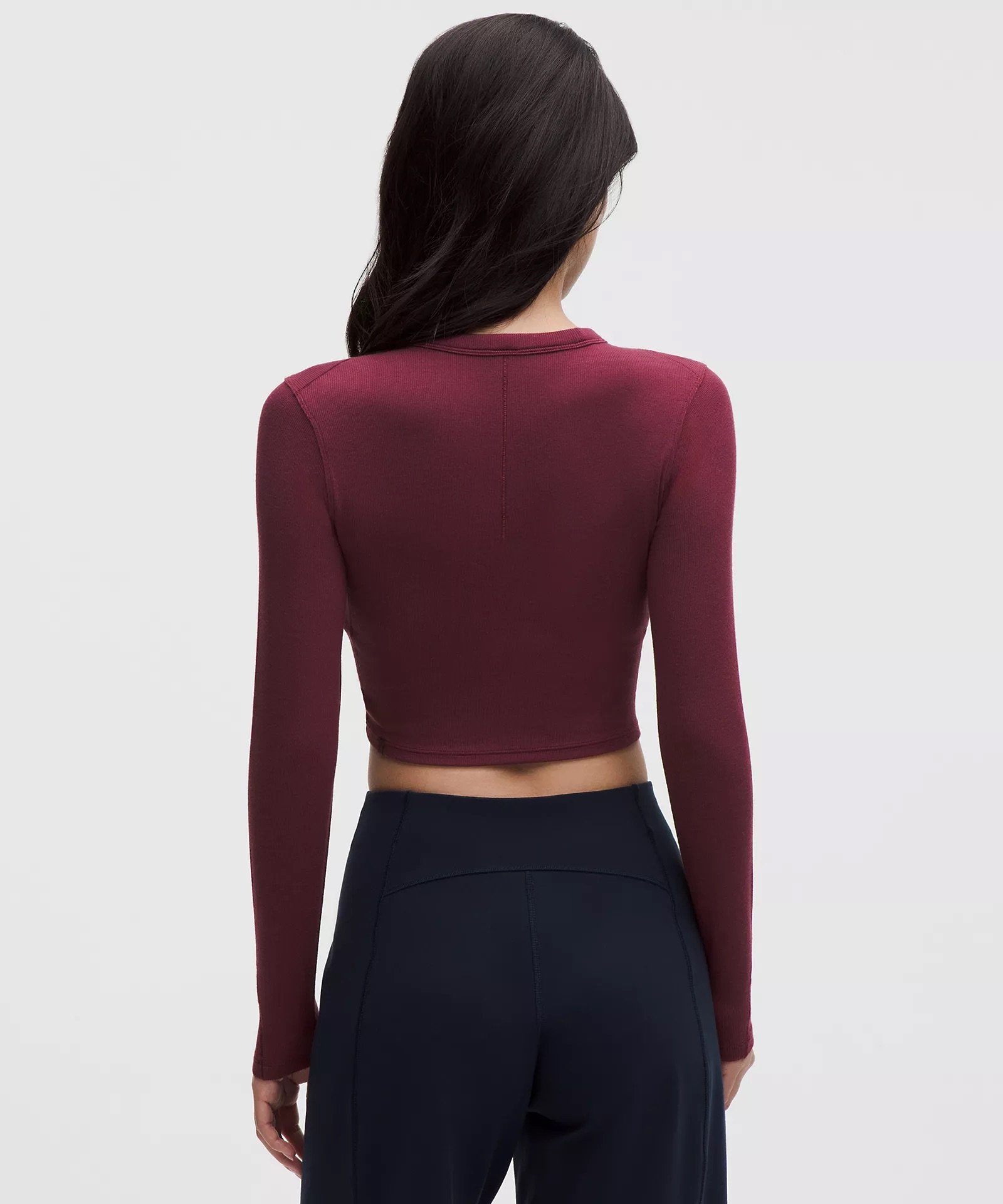 Hold Tight Straight-Hem Cropped Long-Sleeve Shirt
