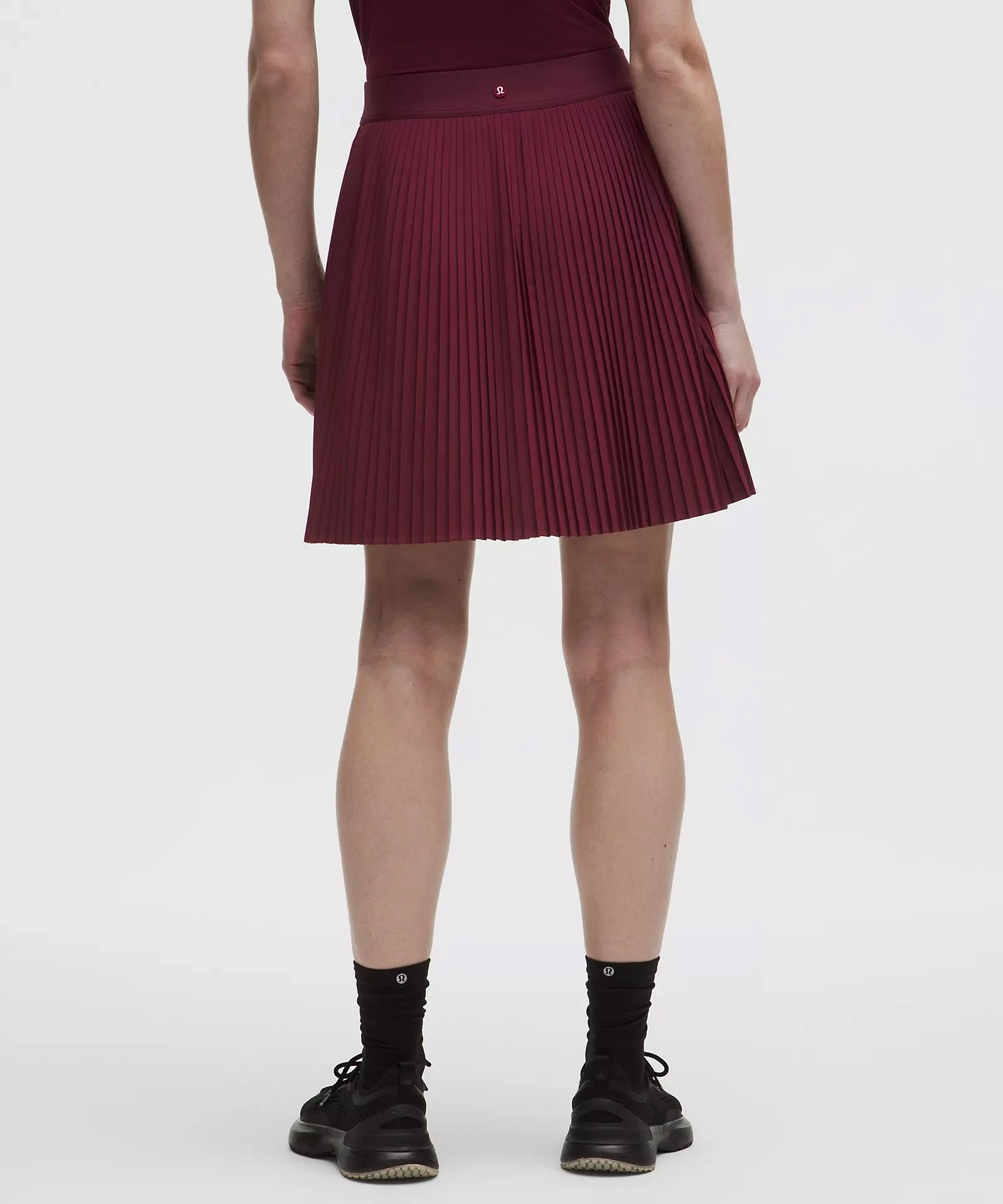 Pleated High-Rise Knee-Length Tennis Skirt