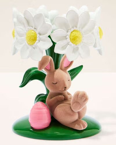 Bunny Bouquet Pedestal 3-Wick Candle Holder