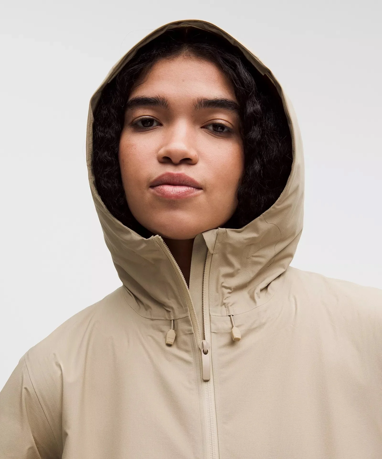 Lightweight Cinch-Waist Rain Coat