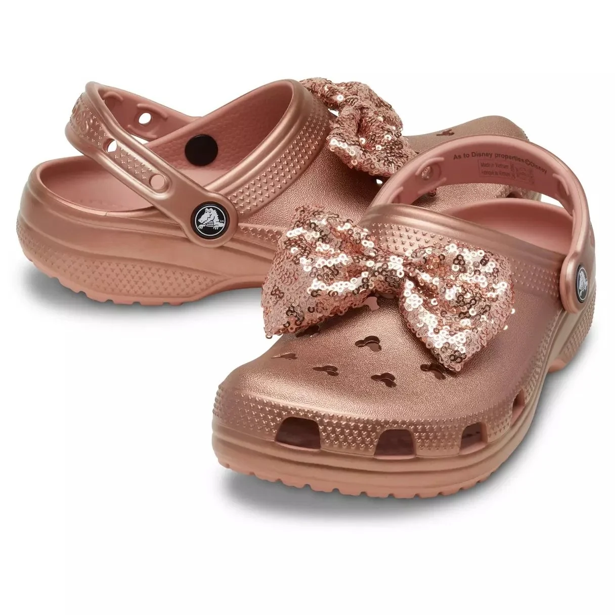 Minnie Mouse Rose Gold Crocs Clogs