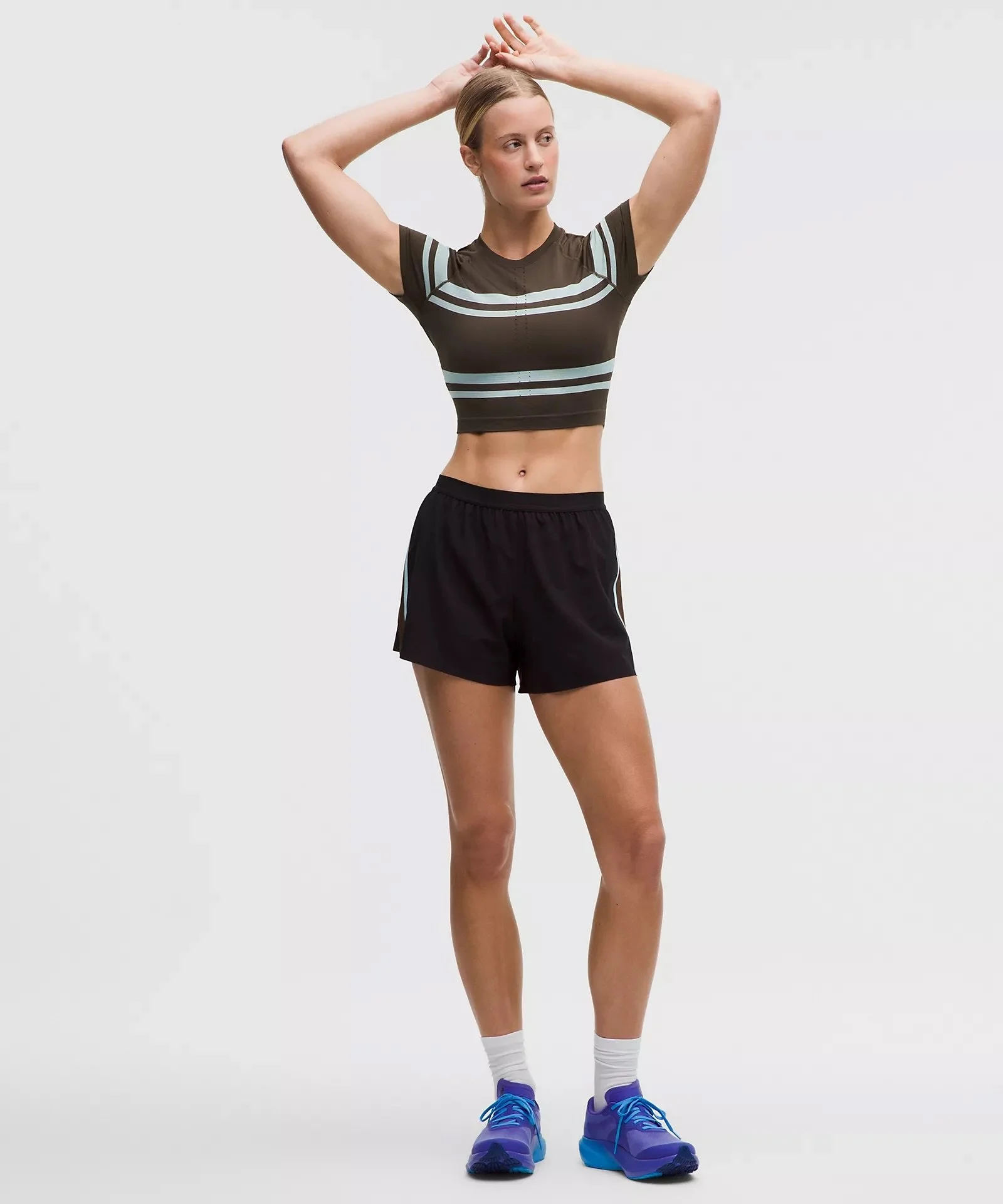 Swiftly Tech Cropped Short-Sleeve Shirt 2.0 Stripe