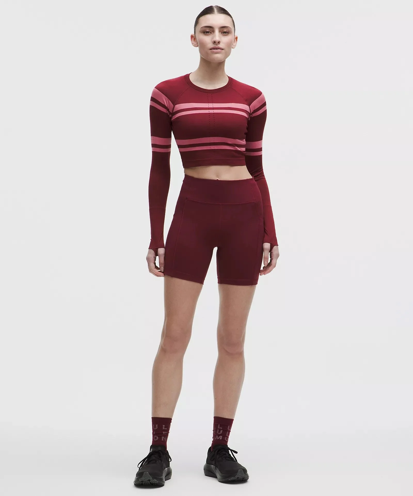Swiftly Tech Cropped Long-Sleeve Shirt 2.0 Stripe