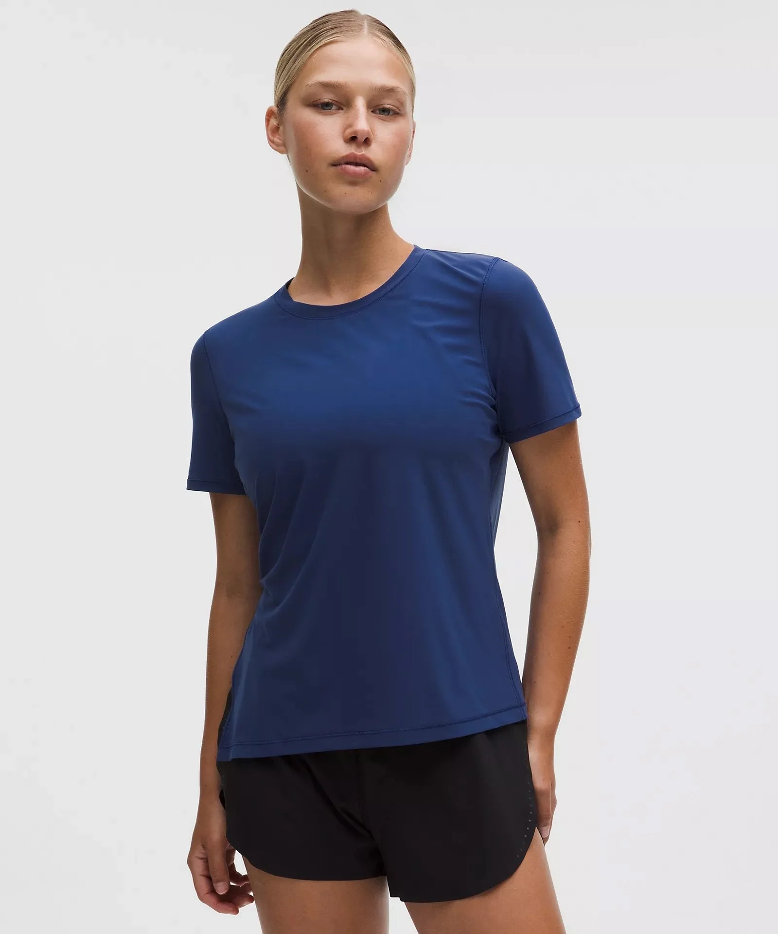 Side-Ruched Running Short-Sleeve Shirt