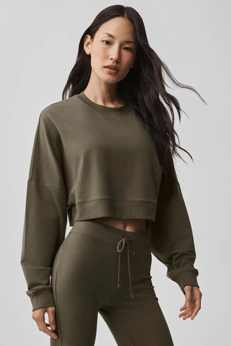Cropped Sway Crew Neck Pullover