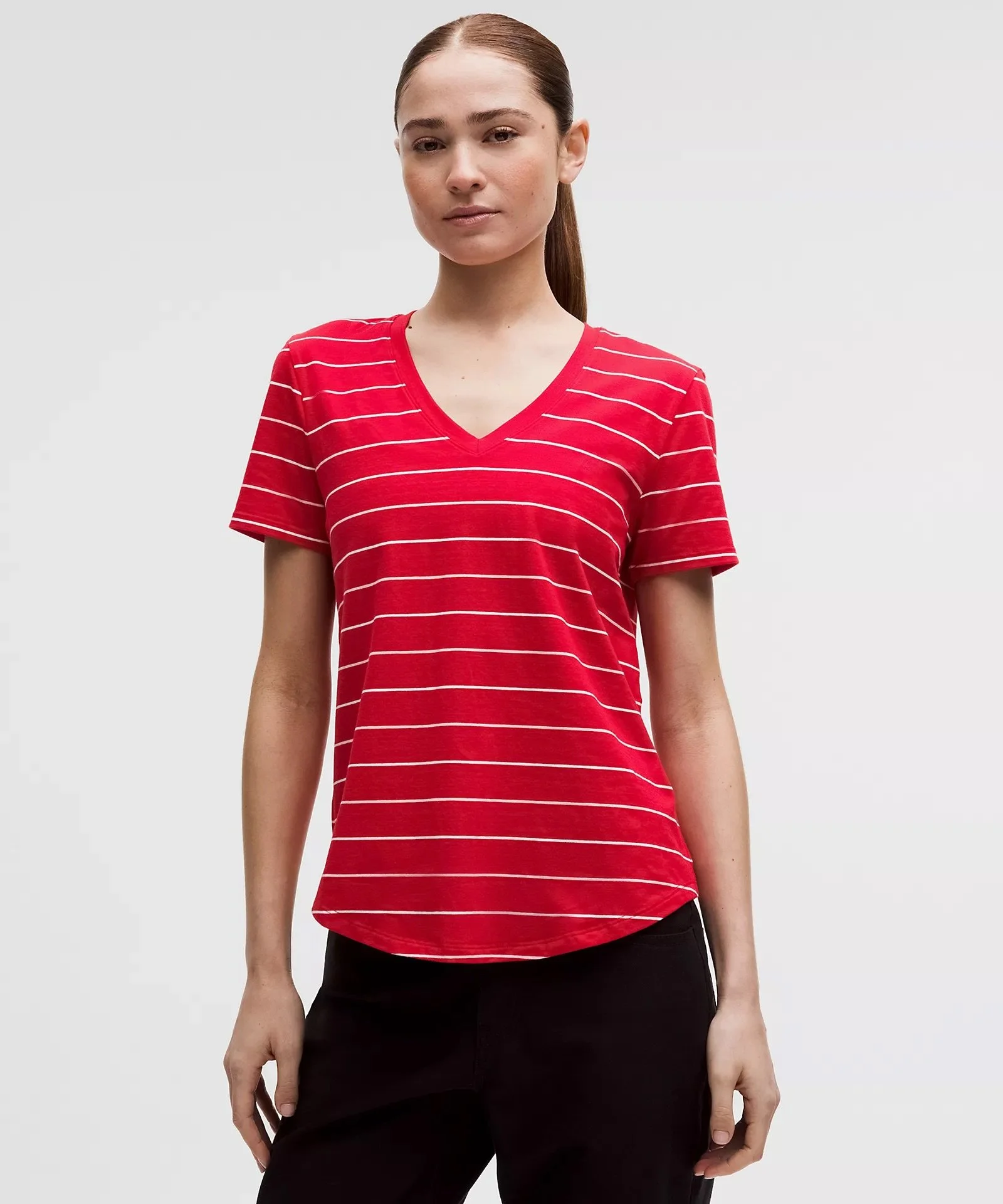 Love V-Neck T-Shirt - Swap Stripe