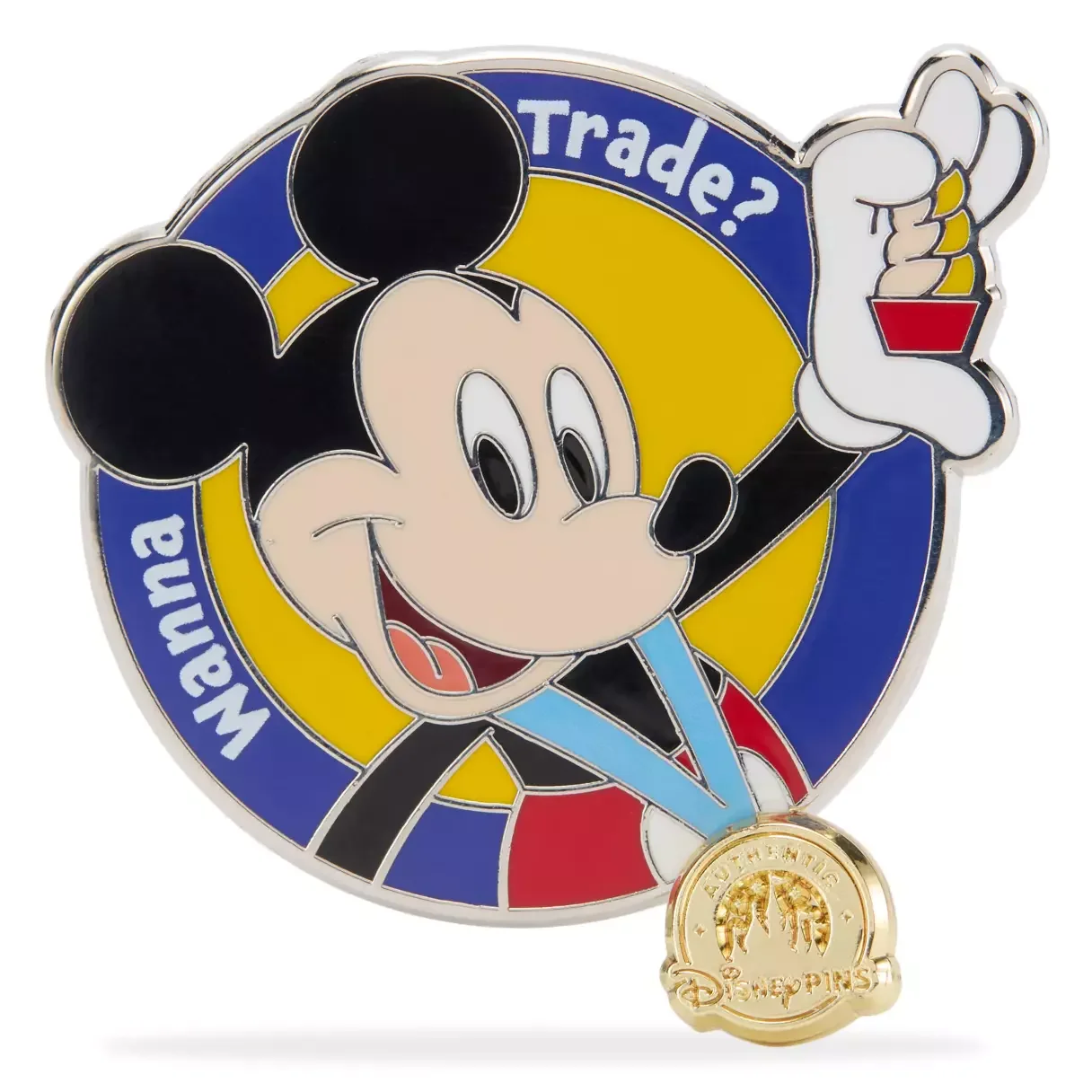 Mickey "Wanna Trade?" Disney Pin Trading Dangle Pin