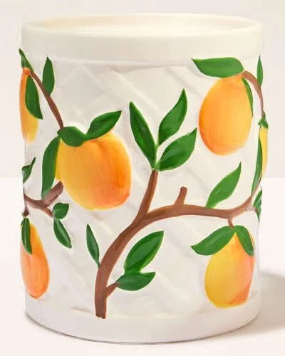 Peach Pedestal 3-Wick Candle Holder